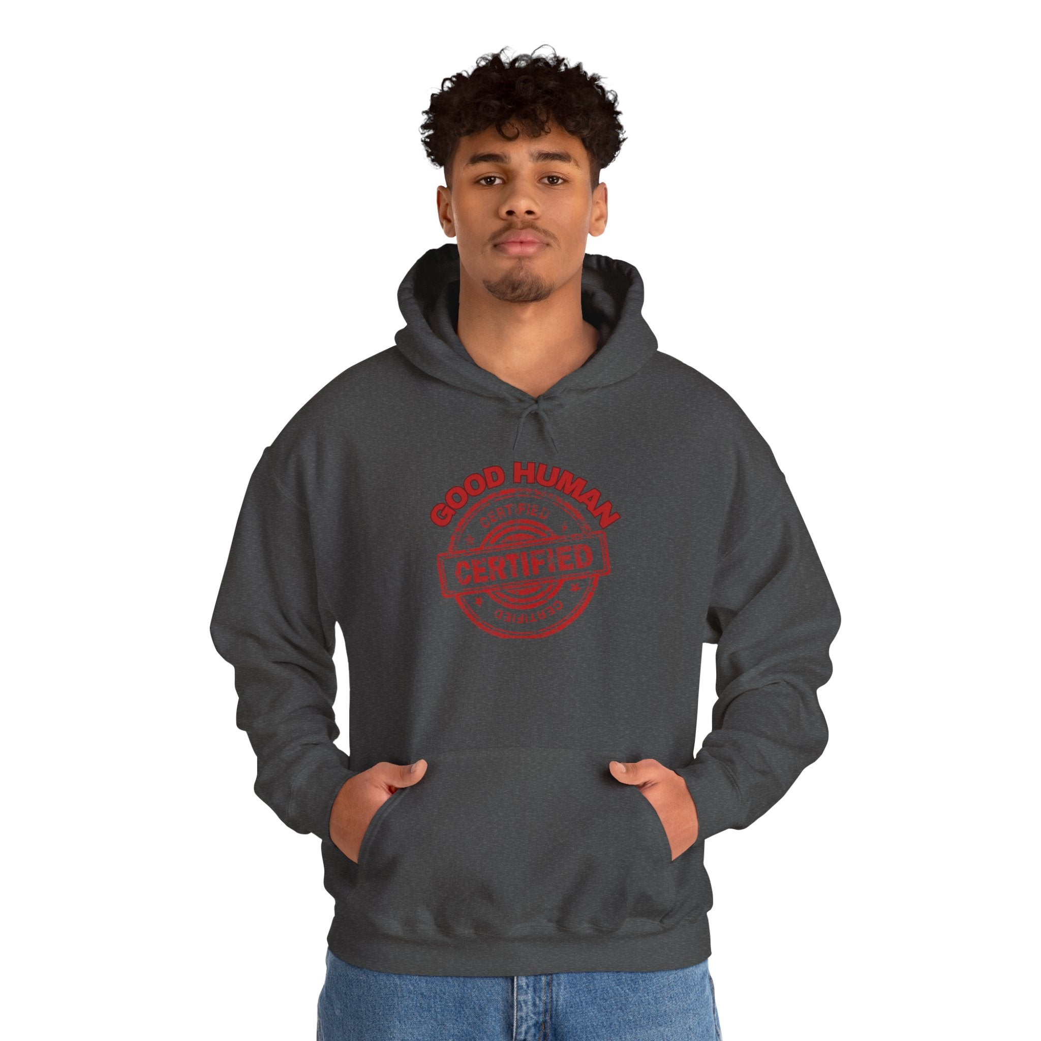 Good Human Certified Hoodie – Red Stamp Graphic Pullover