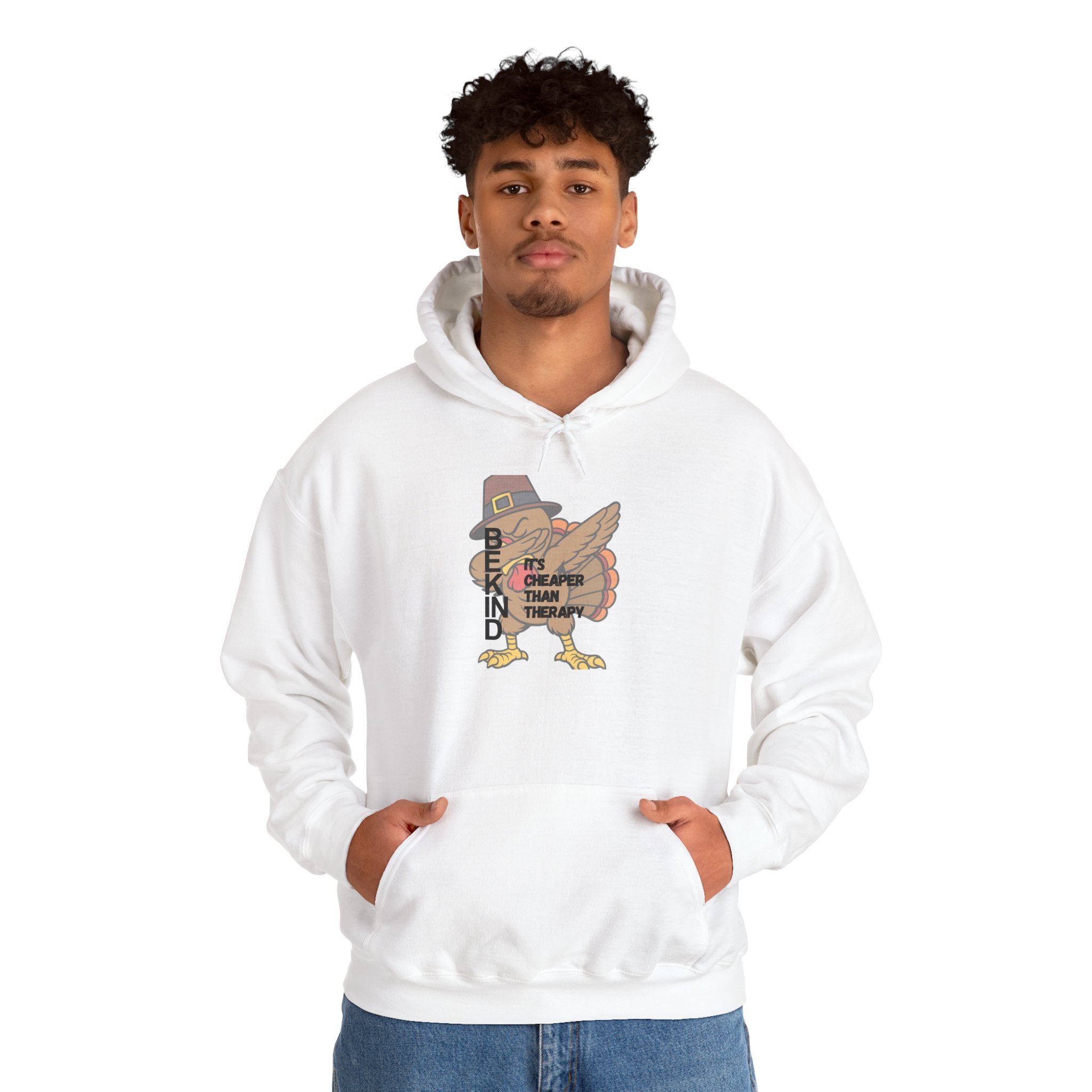 Thankful Turkey Hoodie — "Be Kind, It's Clean When I'm Near" Thanksgiving Sweatshirt