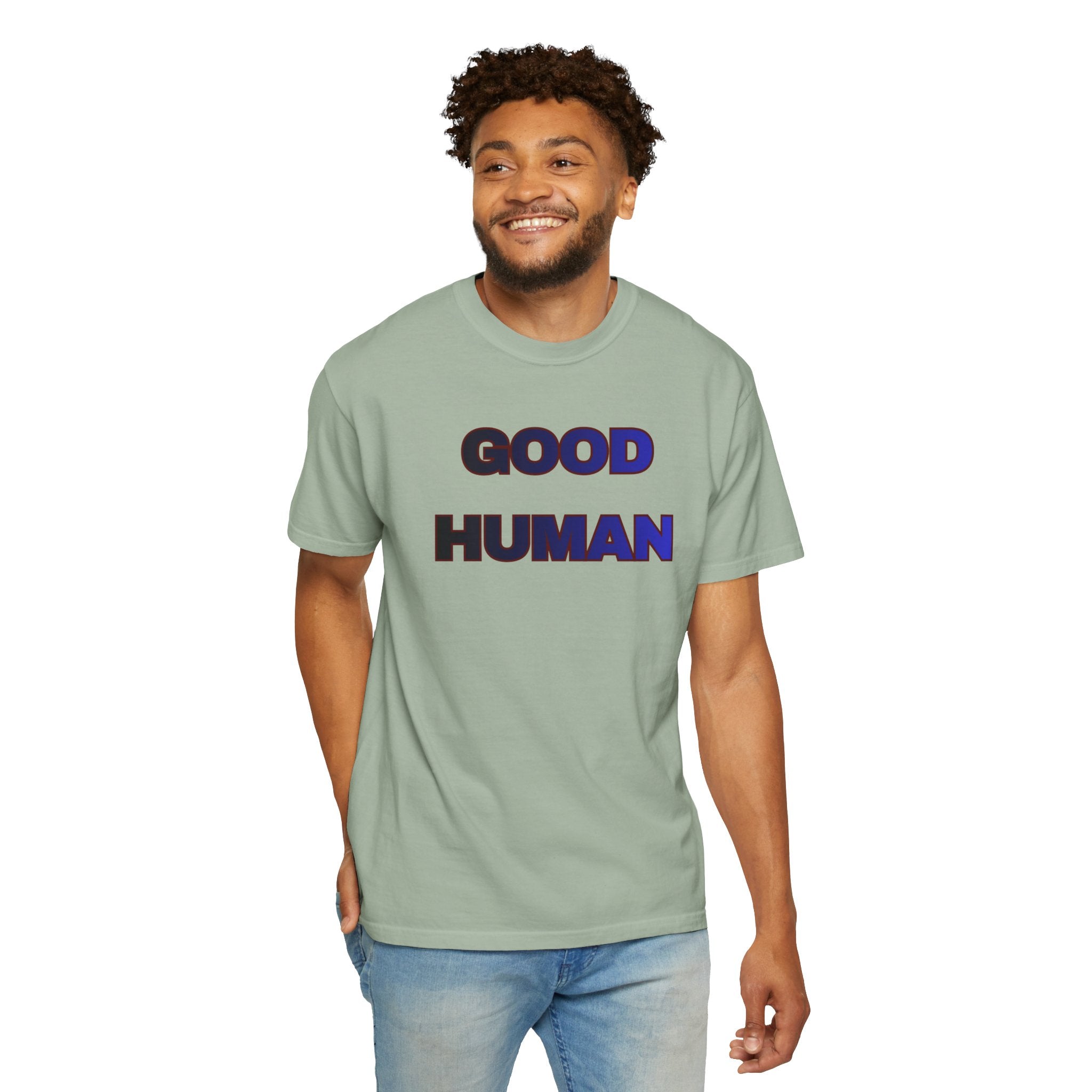 Good Human T‑Shirt — 'Good Human' Front & 'Certified' Stamp Back Graphic Tee