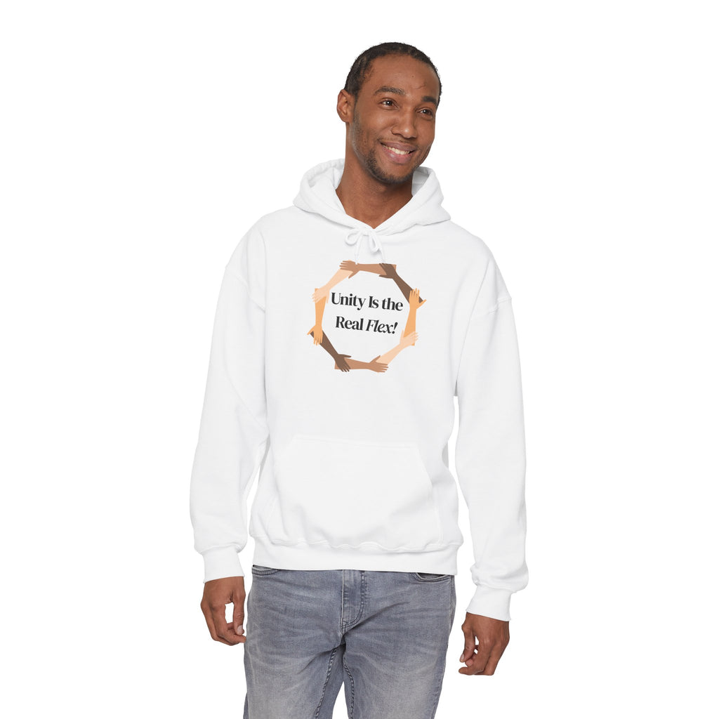 Unity Is the Real Flex Hoodie – Diverse Hands Graphic Pullover