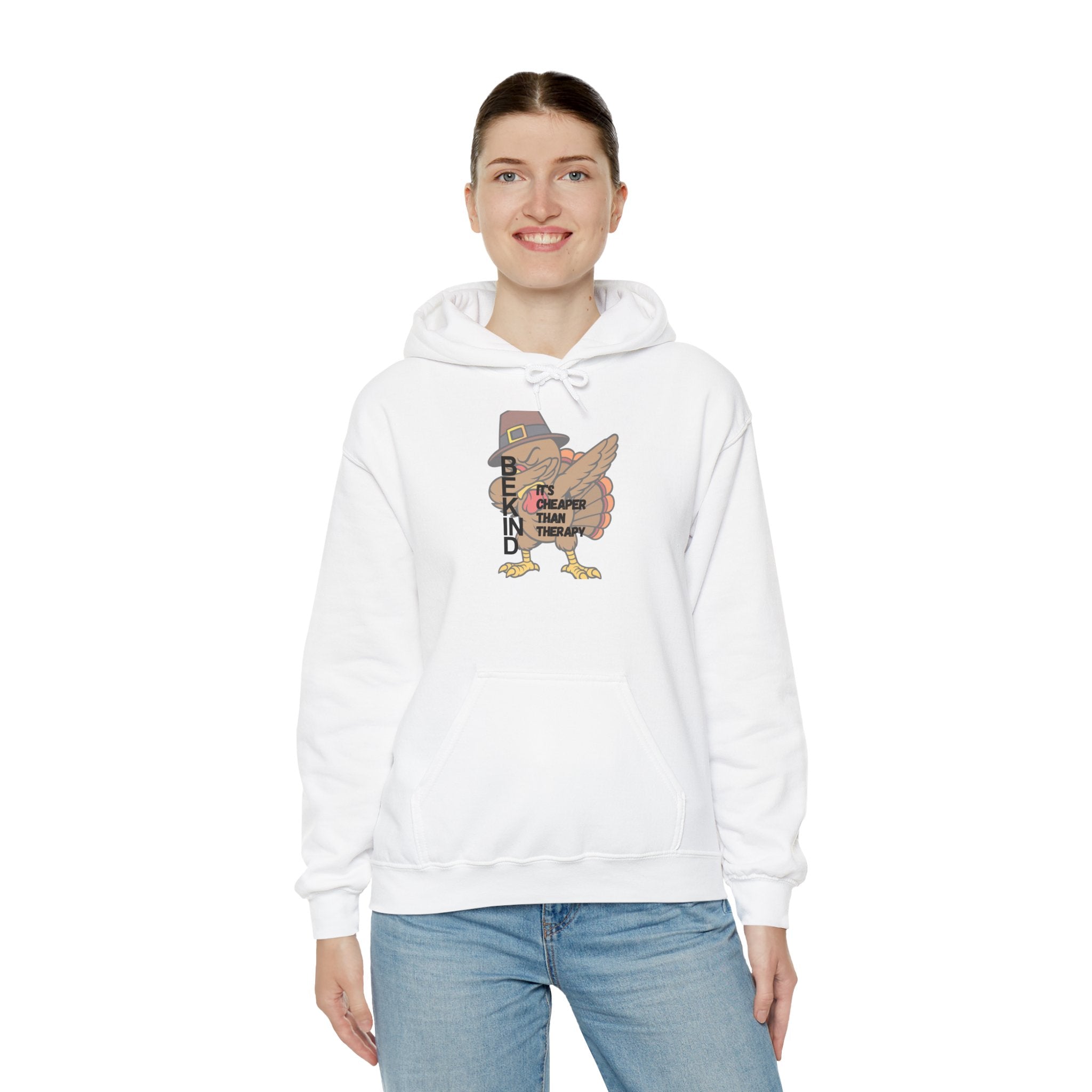 Thankful Turkey Hoodie — "Be Kind, It's Clean When I'm Near" Thanksgiving Sweatshirt