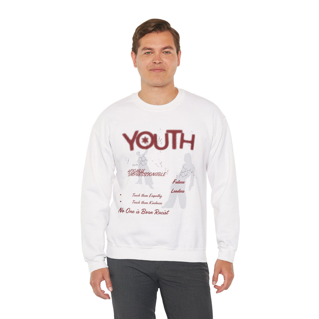 "Youth- No One is Born Racist" Retro Crewneck Sweatshirt