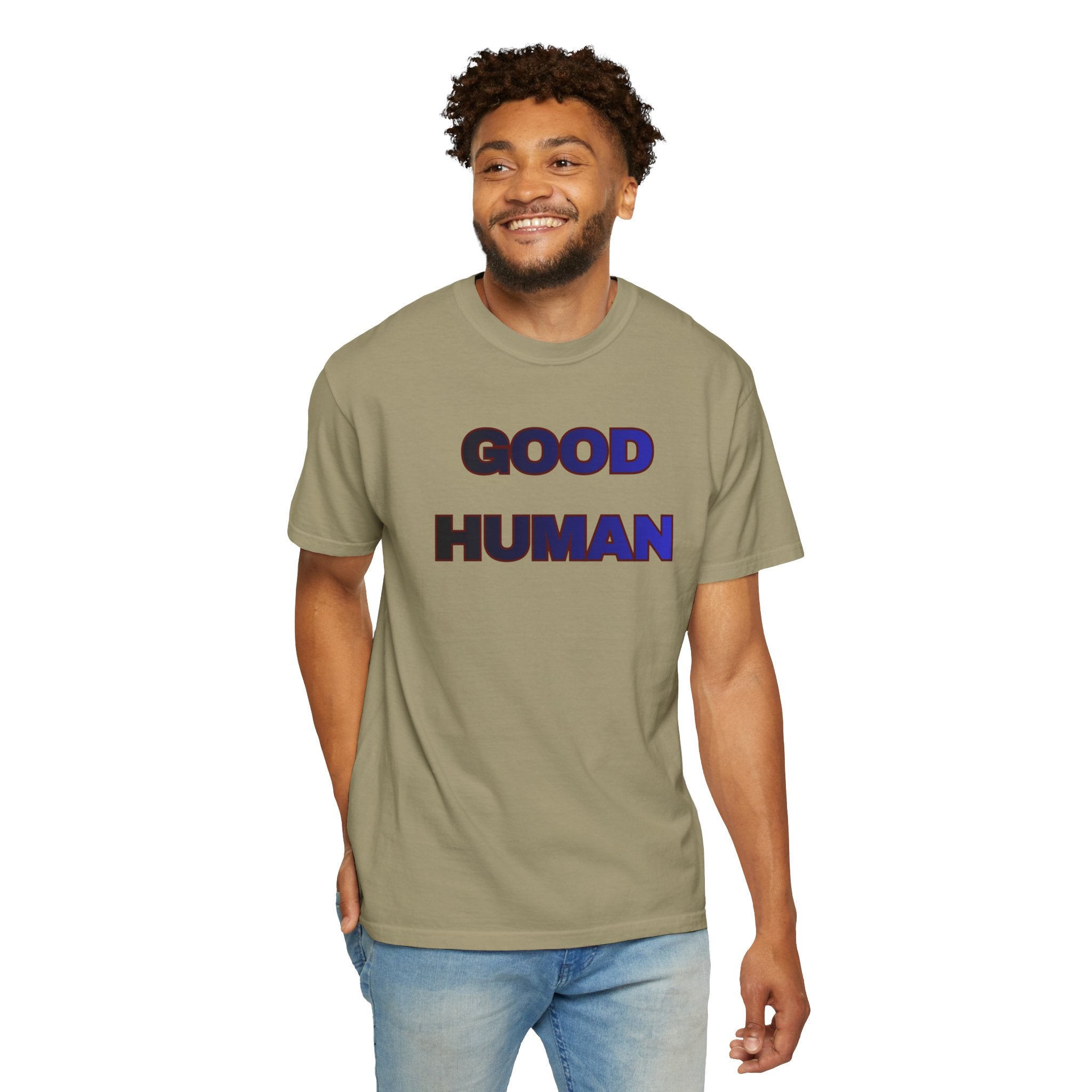 Good Human T‑Shirt — 'Good Human' Front & 'Certified' Stamp Back Graphic Tee
