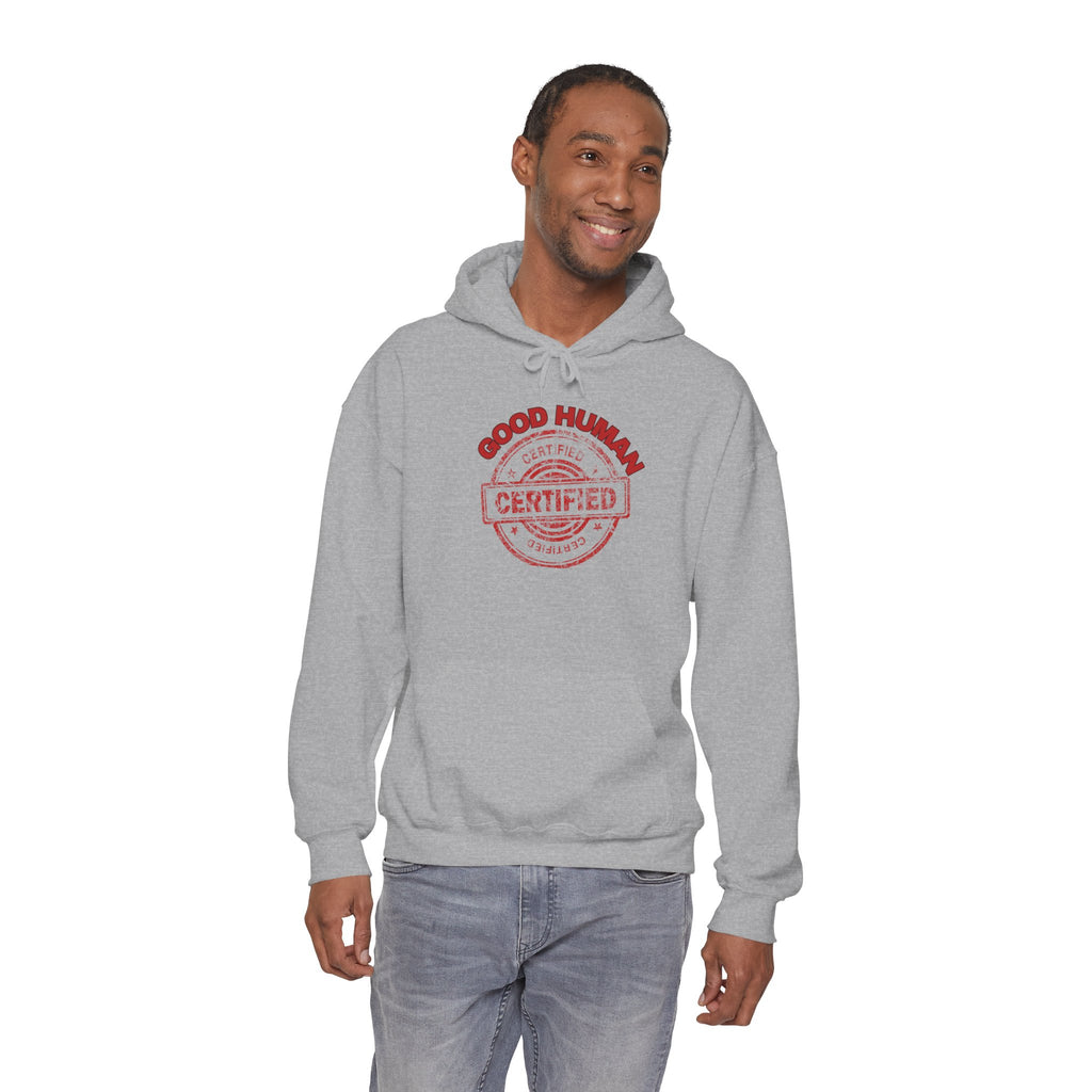 Good Human Certified Hoodie – Red Stamp Graphic Pullover