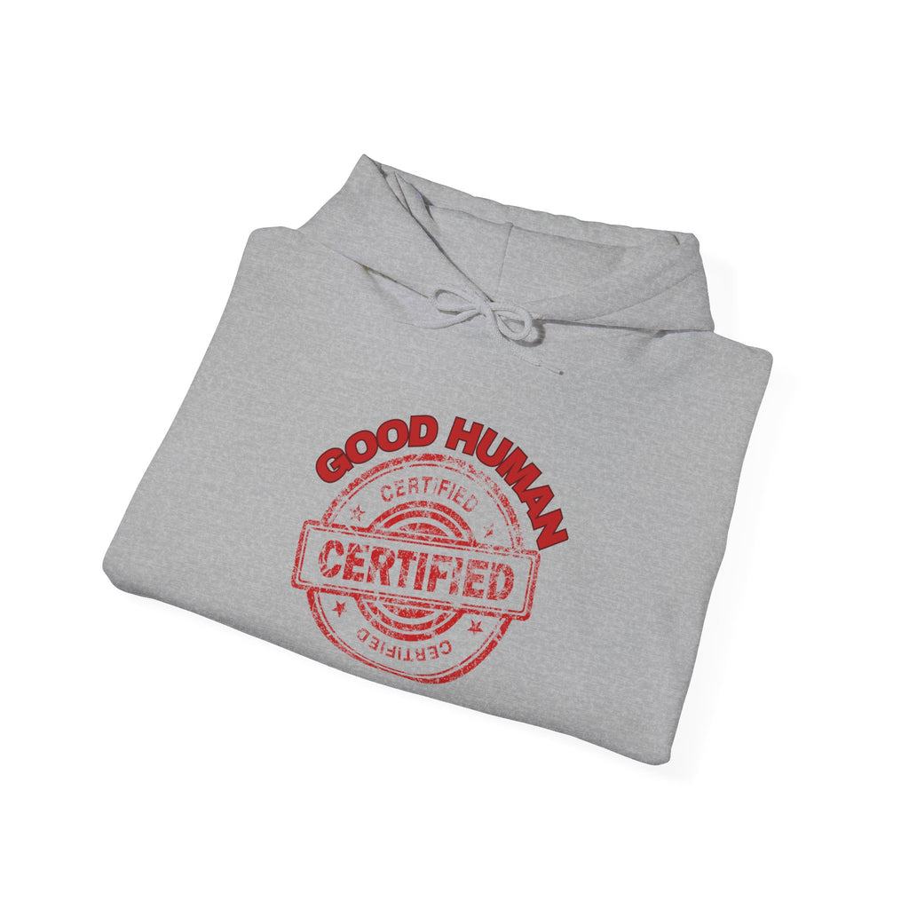 Good Human Certified Hoodie – Red Stamp Graphic Pullover
