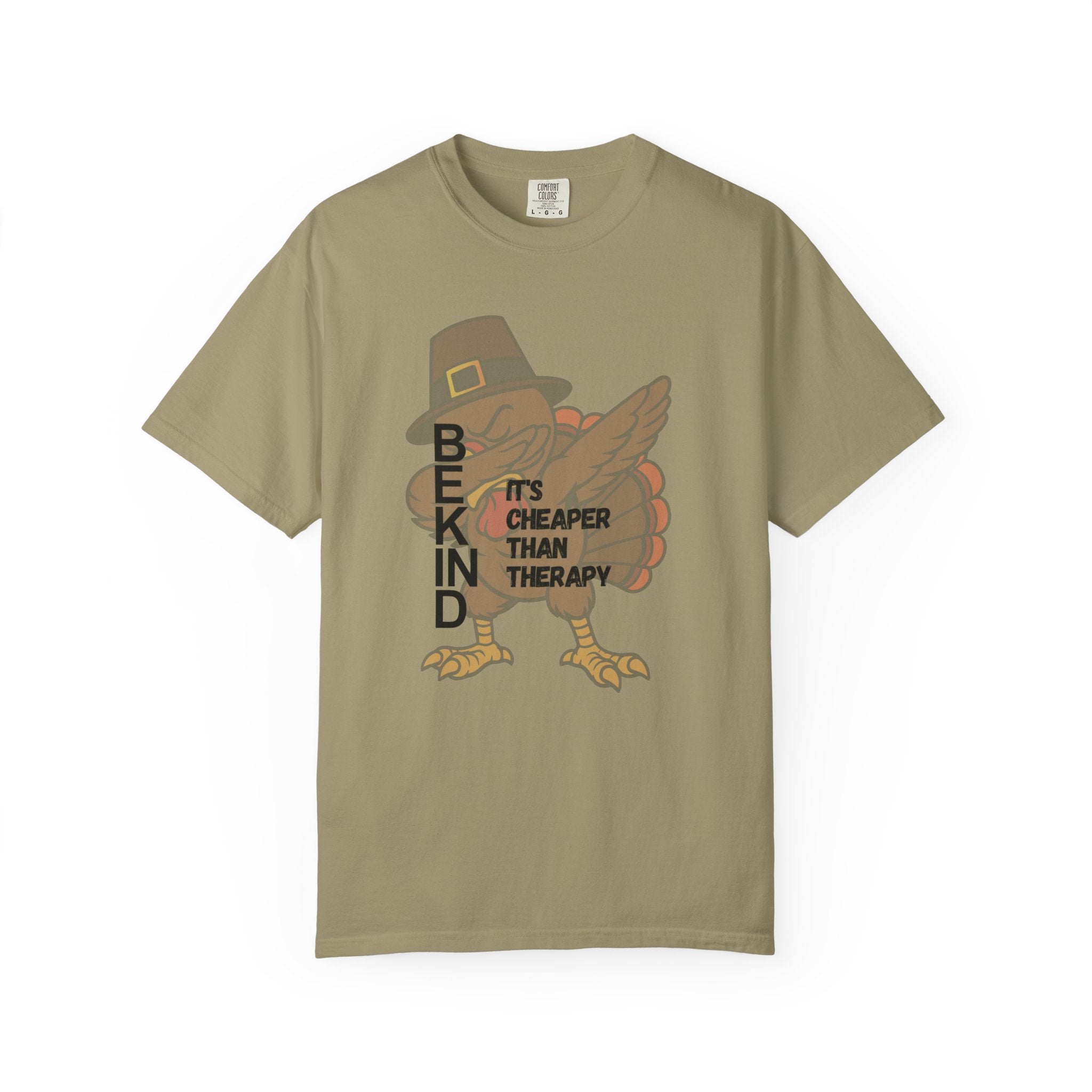 Be Kind Turkey It's Cheaper Than Therapy T-shirt | Thanksgiving Pilgrim Bird