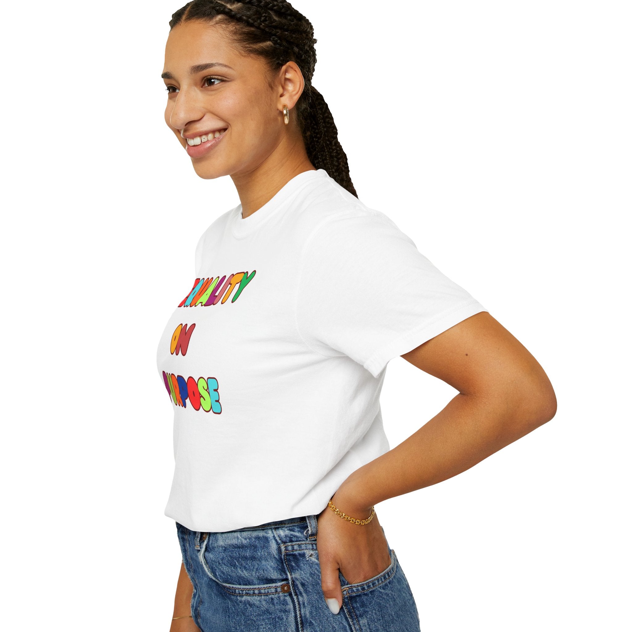 Equality On Purpose T-Shirt — Colorful Rainbow Pride Tee
