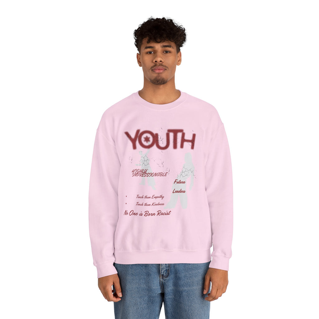 "Youth- No One is Born Racist" Retro Crewneck Sweatshirt