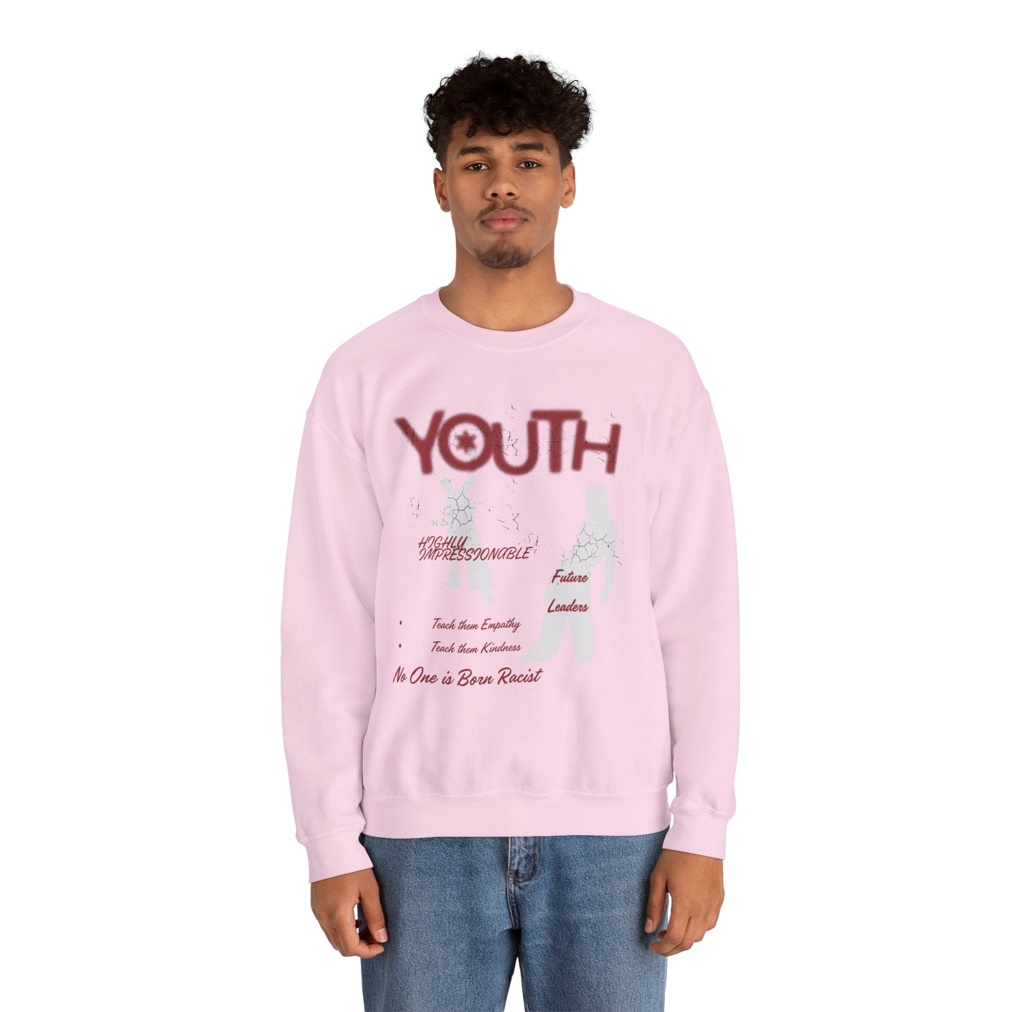 "Youth- No One is Born Racist" Retro Crewneck Sweatshirt