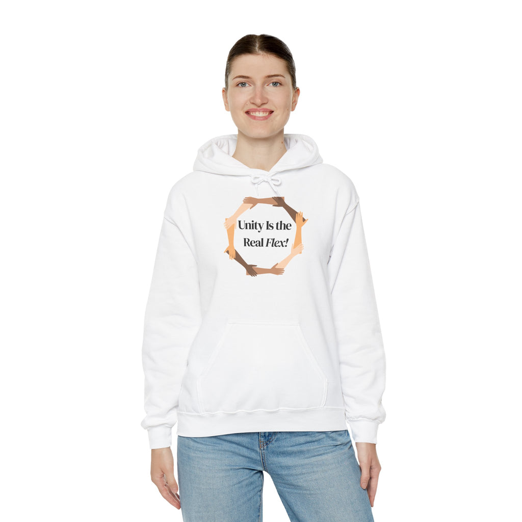 Unity Is the Real Flex Hoodie – Diverse Hands Graphic Pullover