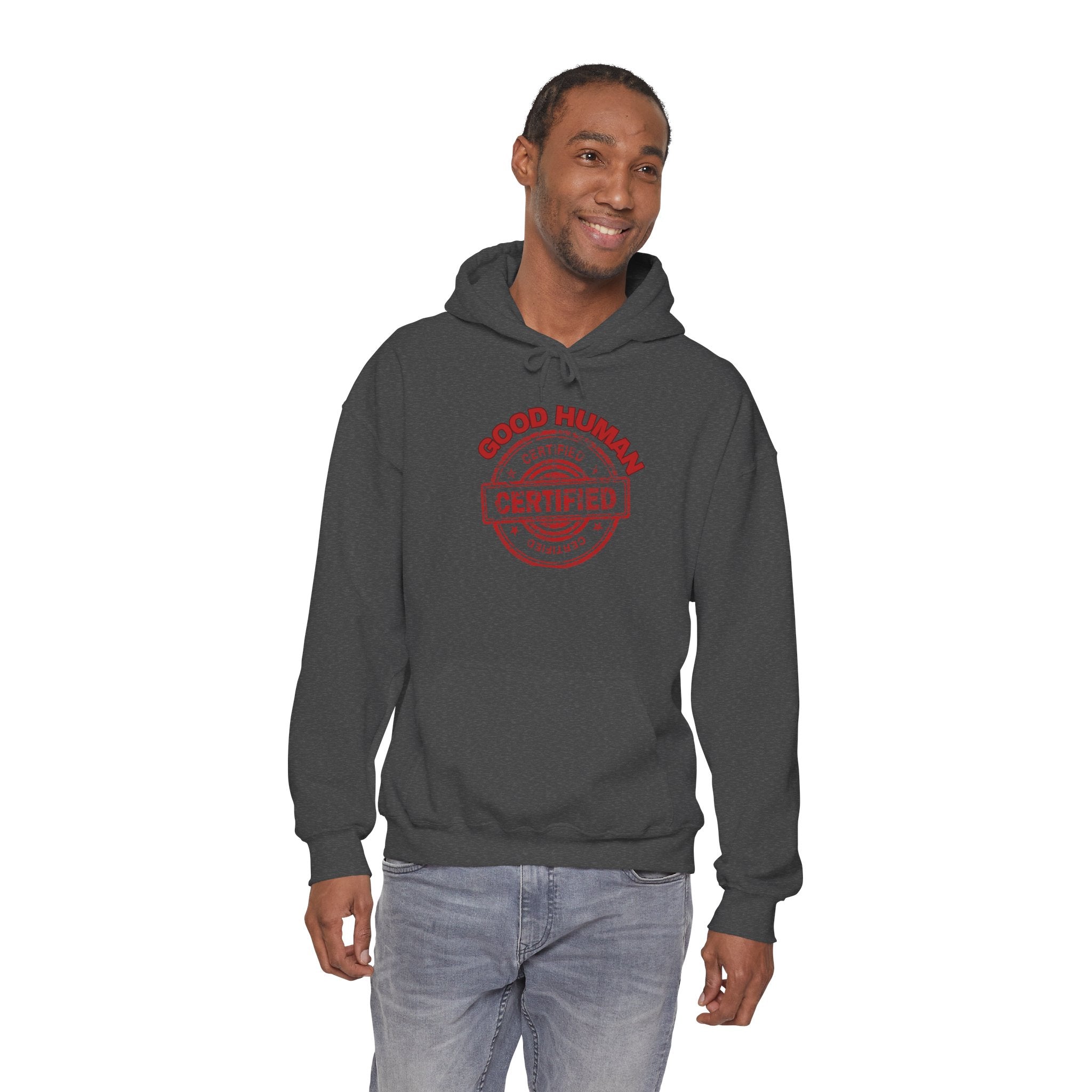 Good Human Certified Hoodie – Red Stamp Graphic Pullover