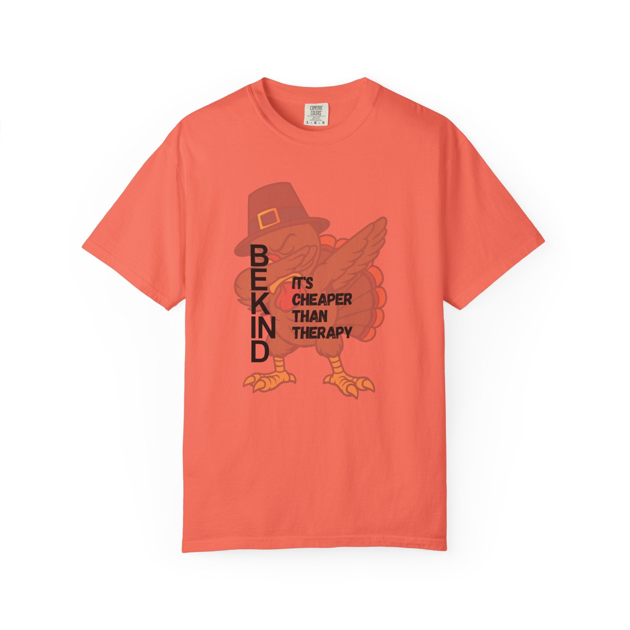 Be Kind Turkey It's Cheaper Than Therapy T-shirt | Thanksgiving Pilgrim Bird