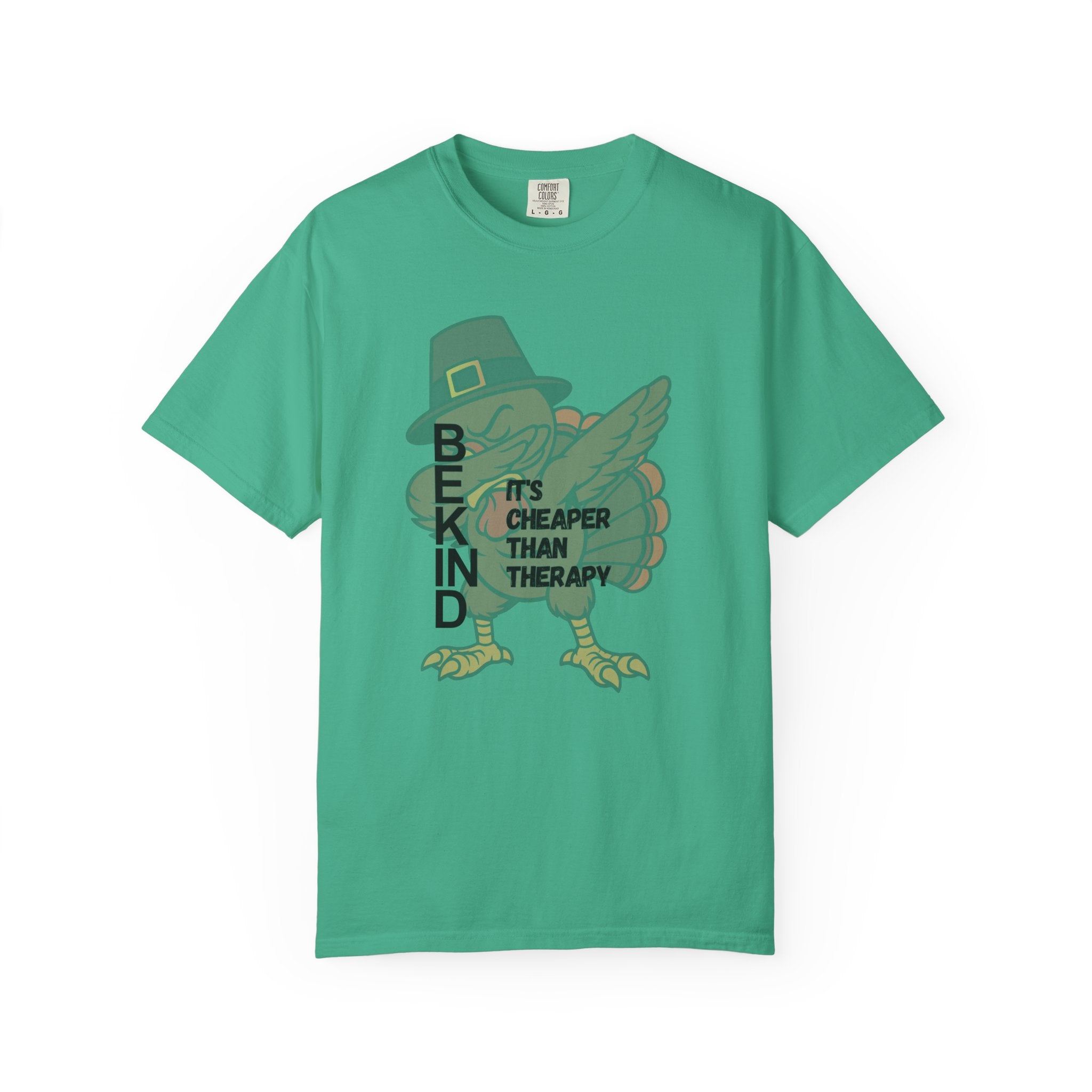 Be Kind Turkey It's Cheaper Than Therapy T-shirt | Thanksgiving Pilgrim Bird
