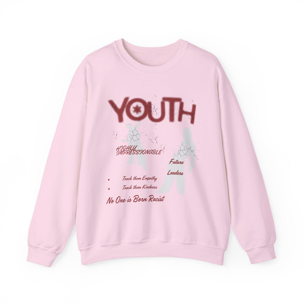 "Youth- No One is Born Racist" Retro Crewneck Sweatshirt