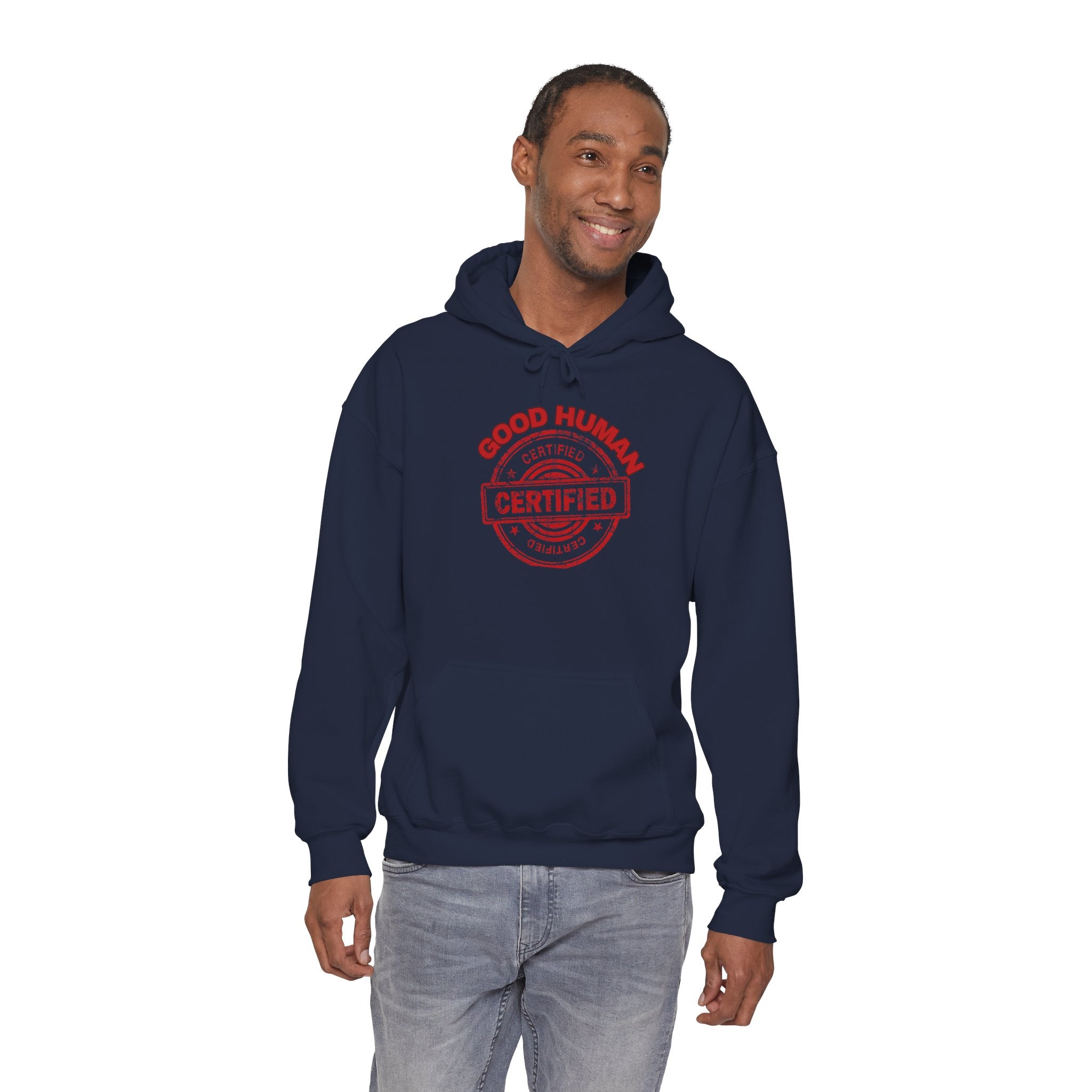 Good Human Certified Hoodie – Red Stamp Graphic Pullover