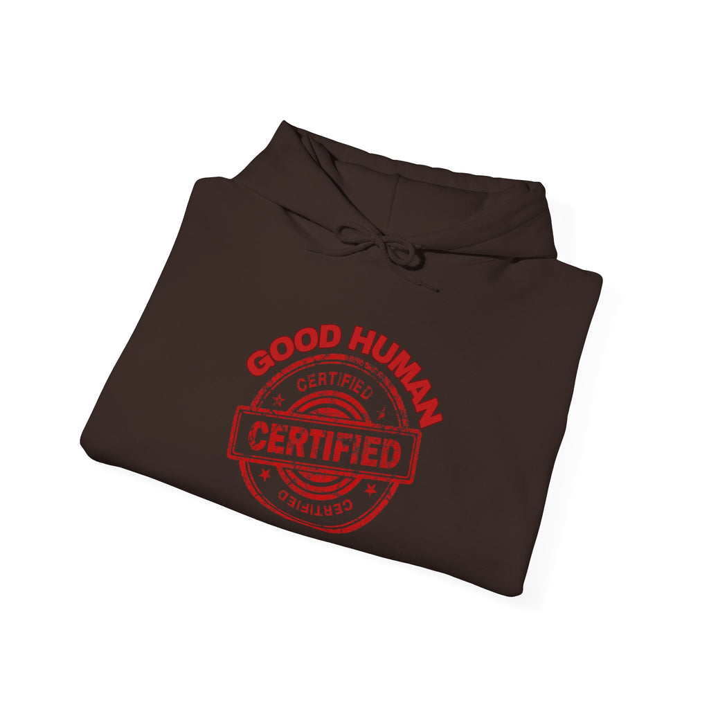 Good Human Certified Hoodie – Red Stamp Graphic Pullover