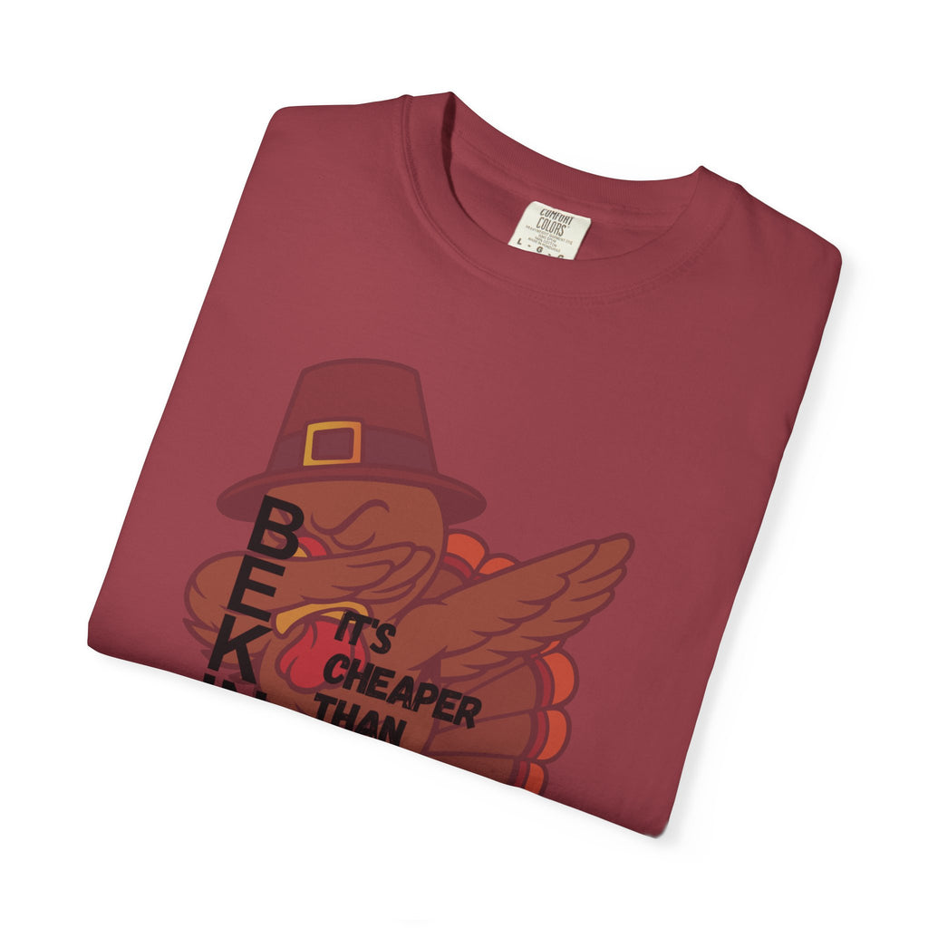 Be Kind Turkey It's Cheaper Than Therapy T-shirt | Thanksgiving Pilgrim Bird