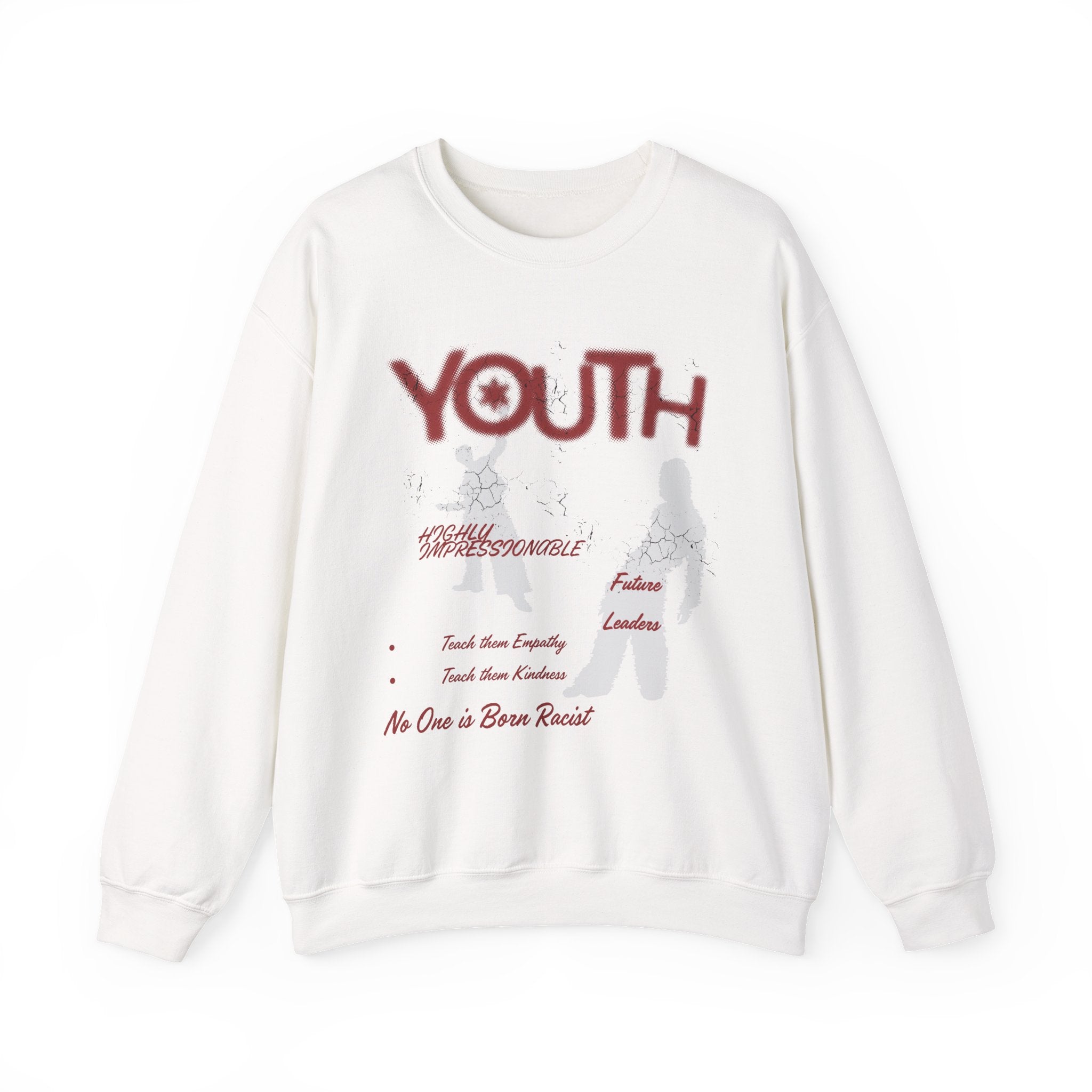 "Youth- No One is Born Racist" Retro Crewneck Sweatshirt