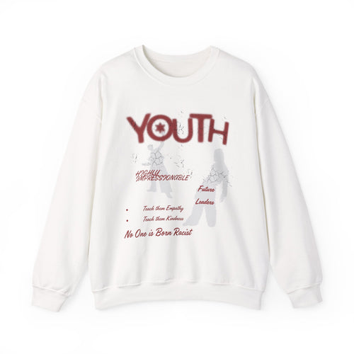 "Youth- No One is Born Racist" Retro Crewneck Sweatshirt