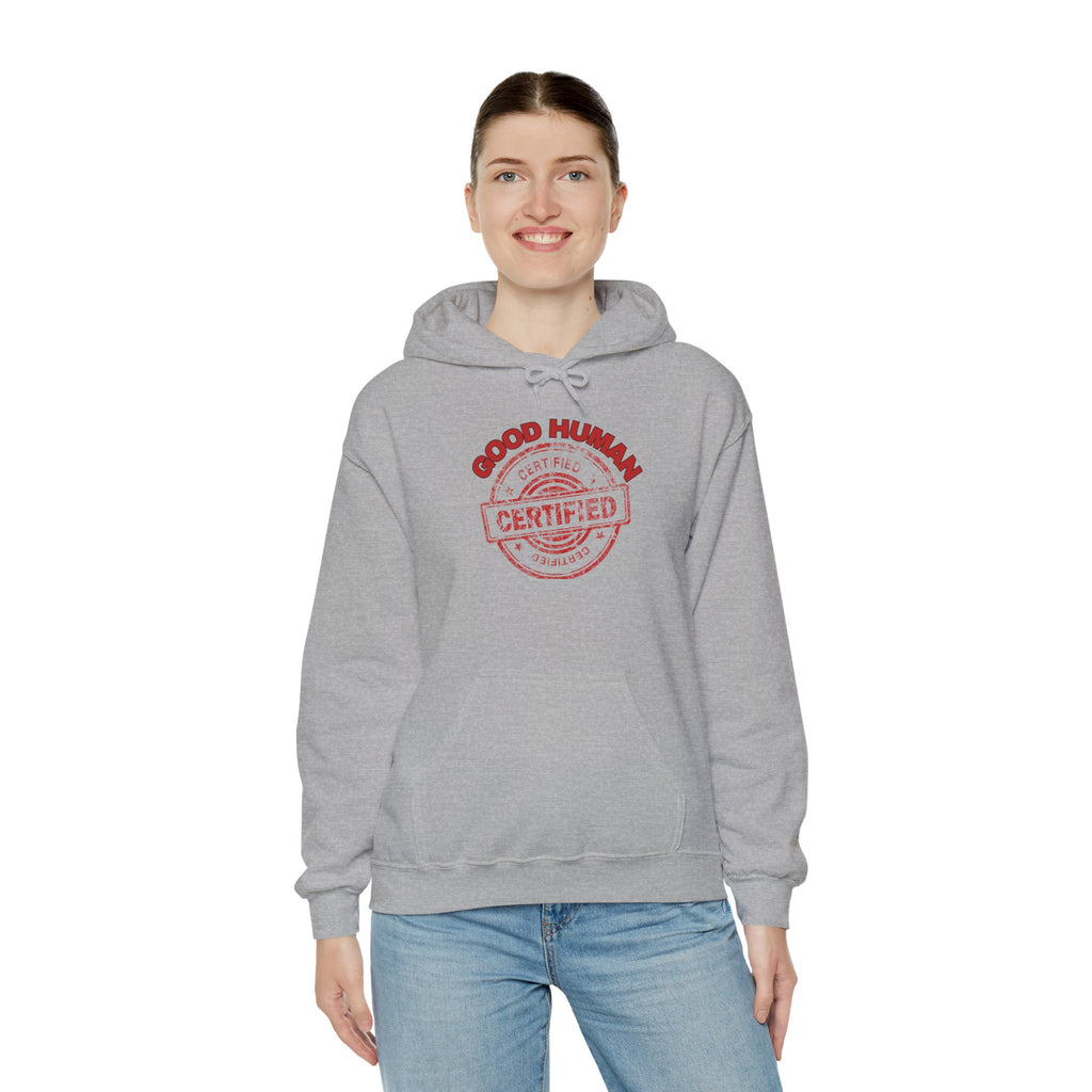 Good Human Certified Hoodie – Red Stamp Graphic Pullover