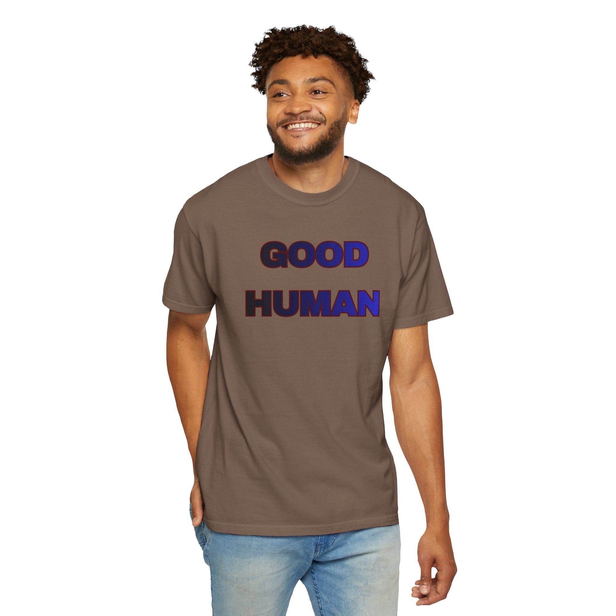 Good Human T‑Shirt — 'Good Human' Front & 'Certified' Stamp Back Graphic Tee