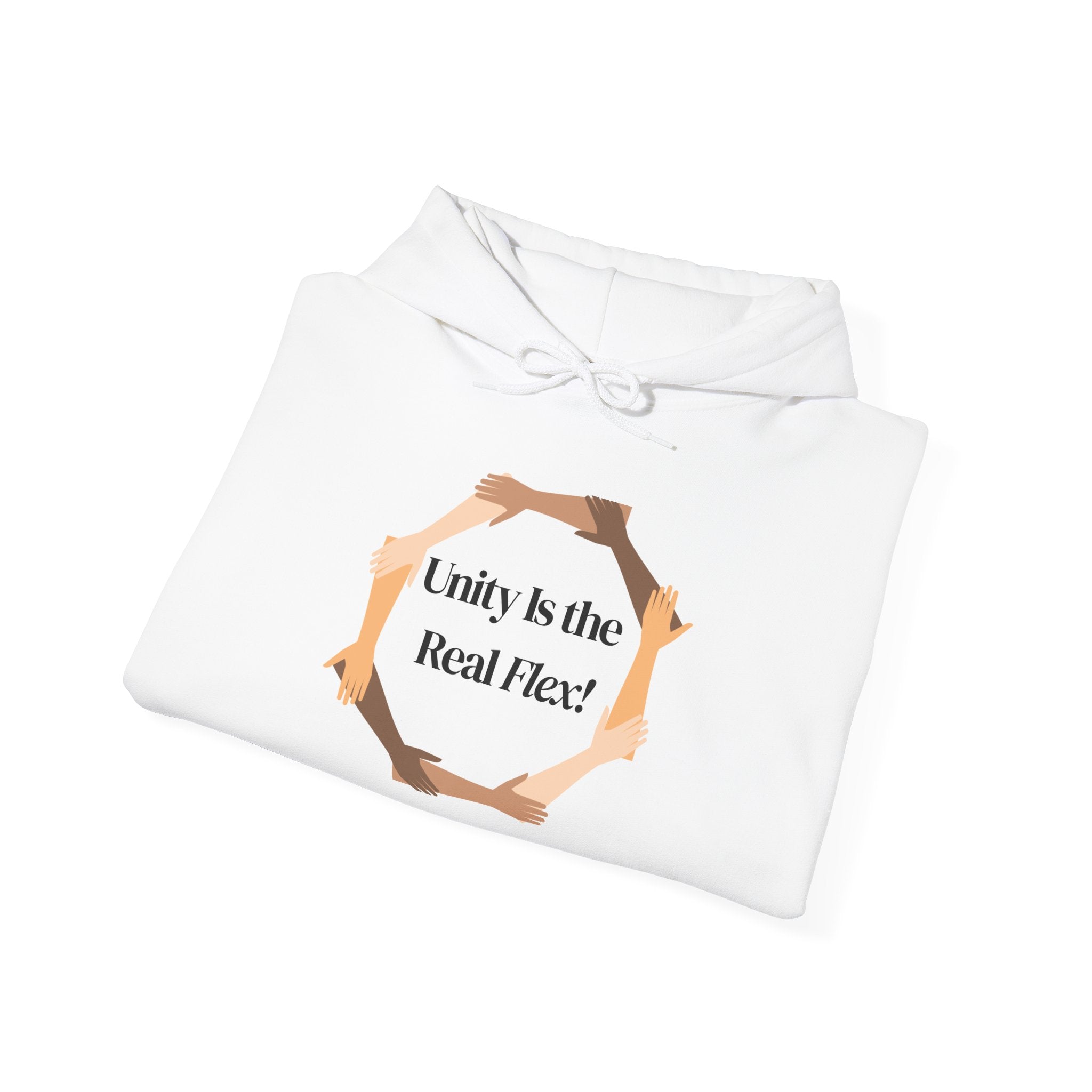 Unity Is the Real Flex Hoodie – Diverse Hands Graphic Pullover
