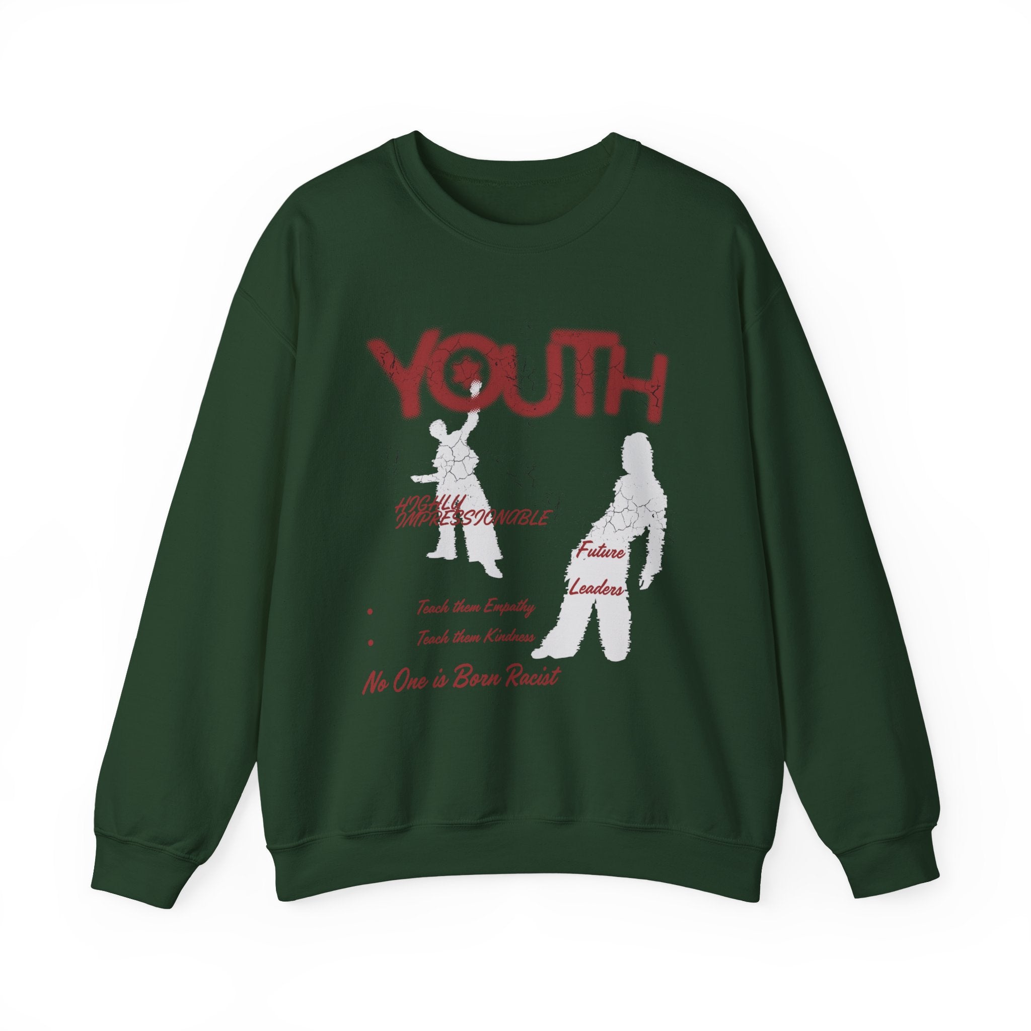 "Youth- No One is Born Racist" Retro Crewneck Sweatshirt