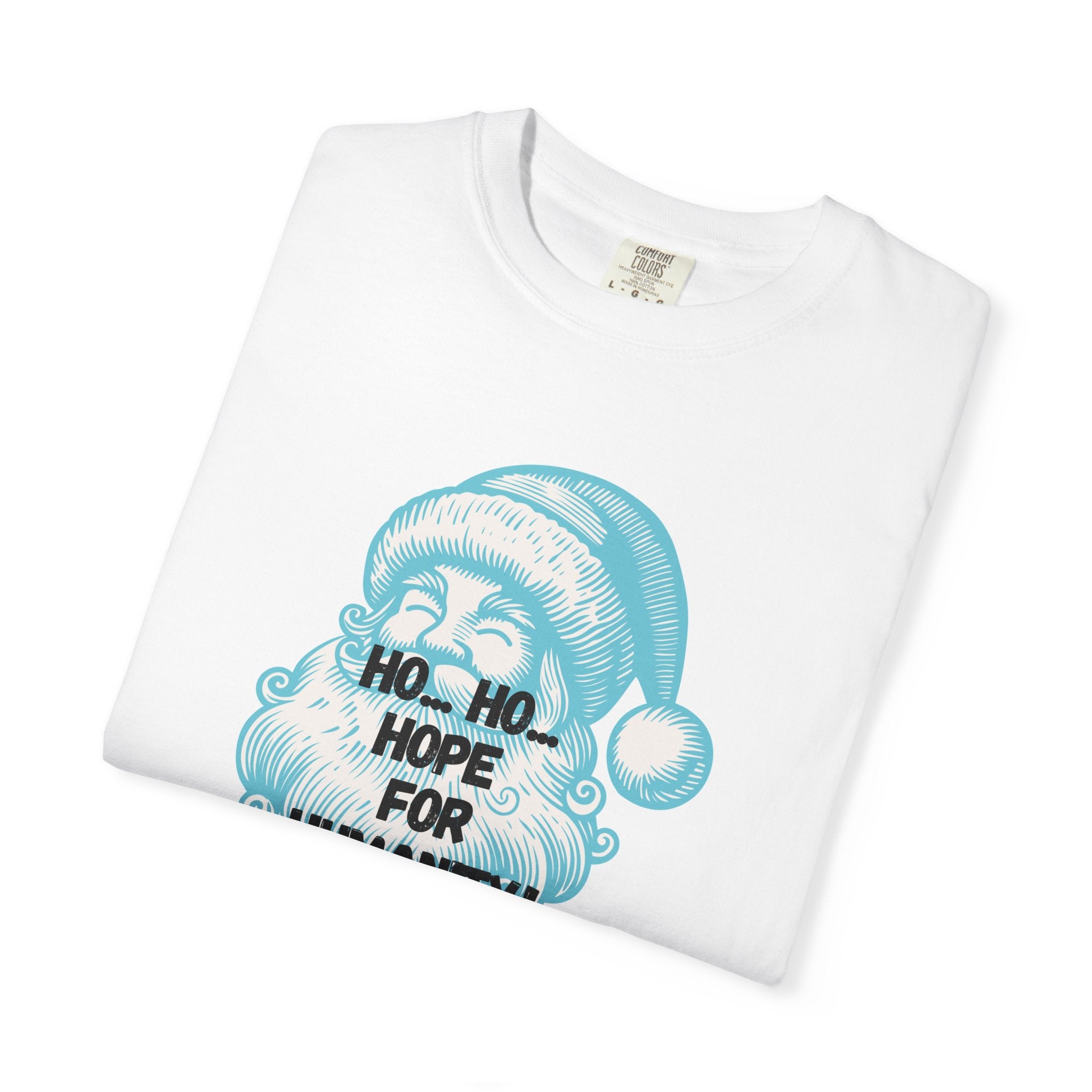 Santa Face Graphic T-Shirt — "Ho.. Ho.. Hope for Humanity" Holiday Tee