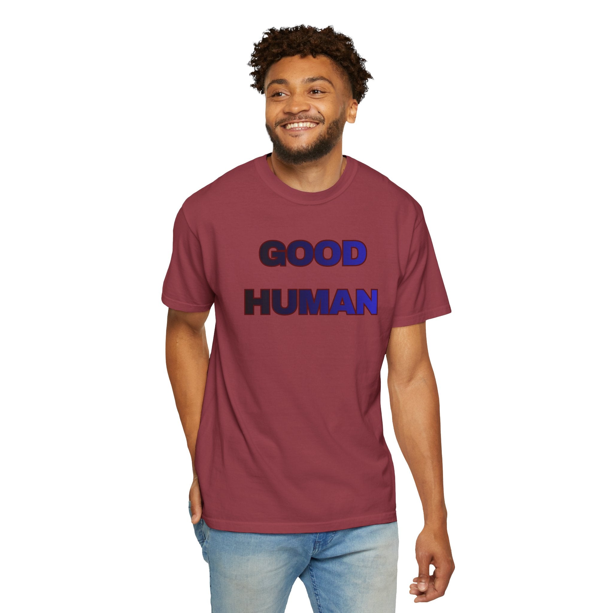 Good Human T‑Shirt — 'Good Human' Front & 'Certified' Stamp Back Graphic Tee