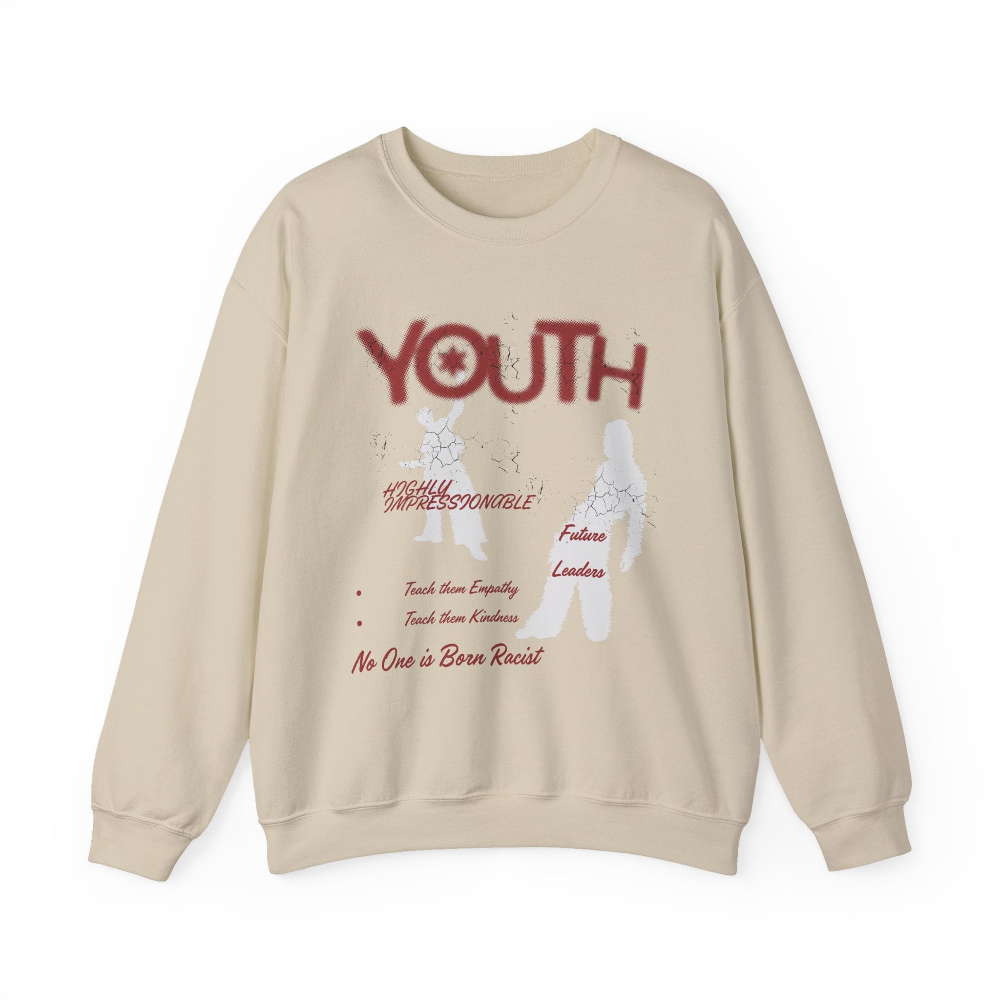 "Youth- No One is Born Racist" Retro Crewneck Sweatshirt