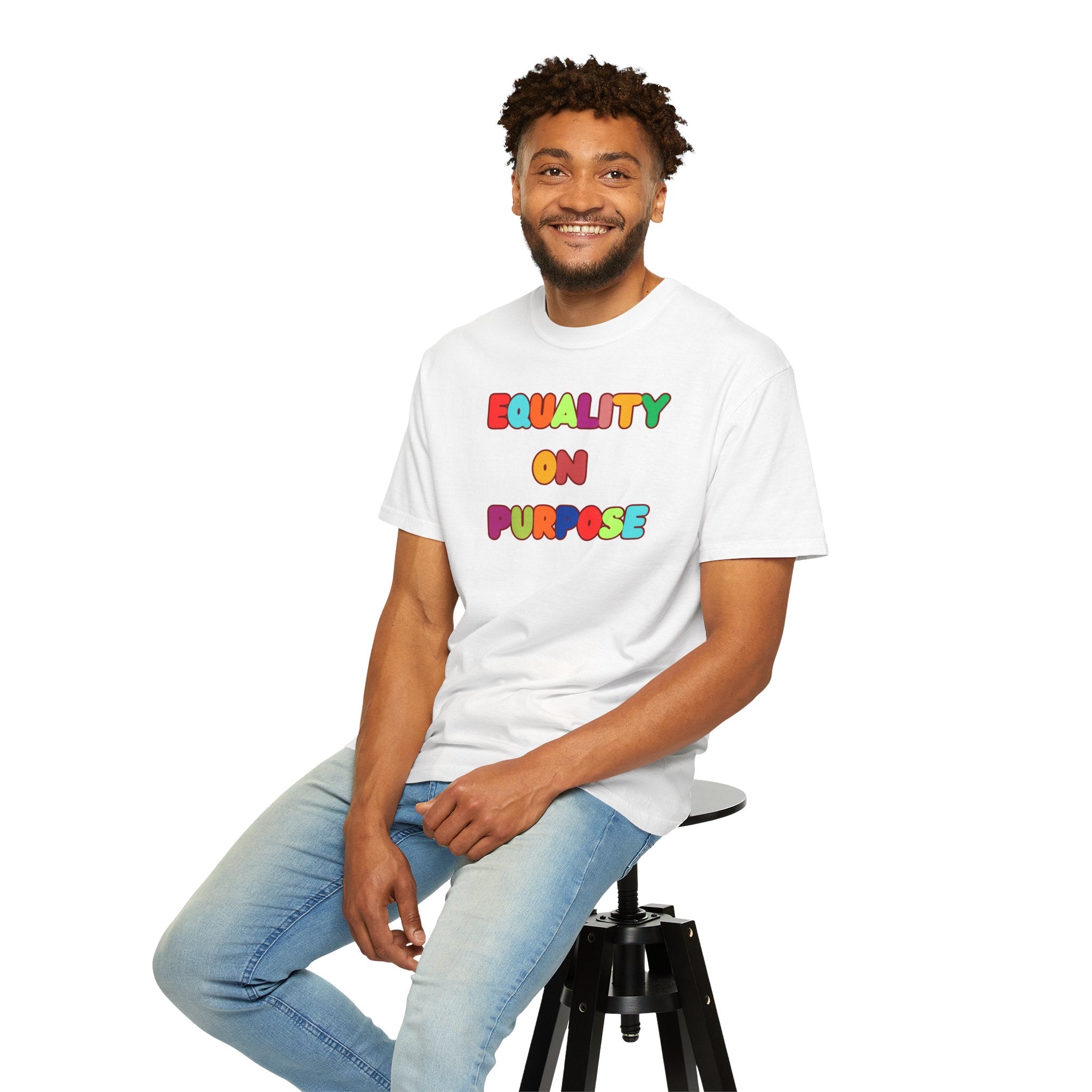 Equality On Purpose T-Shirt — Colorful Rainbow Pride Tee