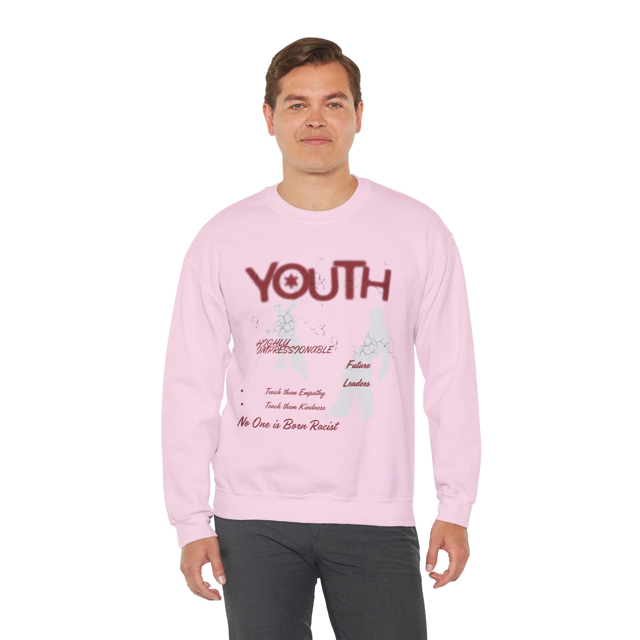 "Youth- No One is Born Racist" Retro Crewneck Sweatshirt