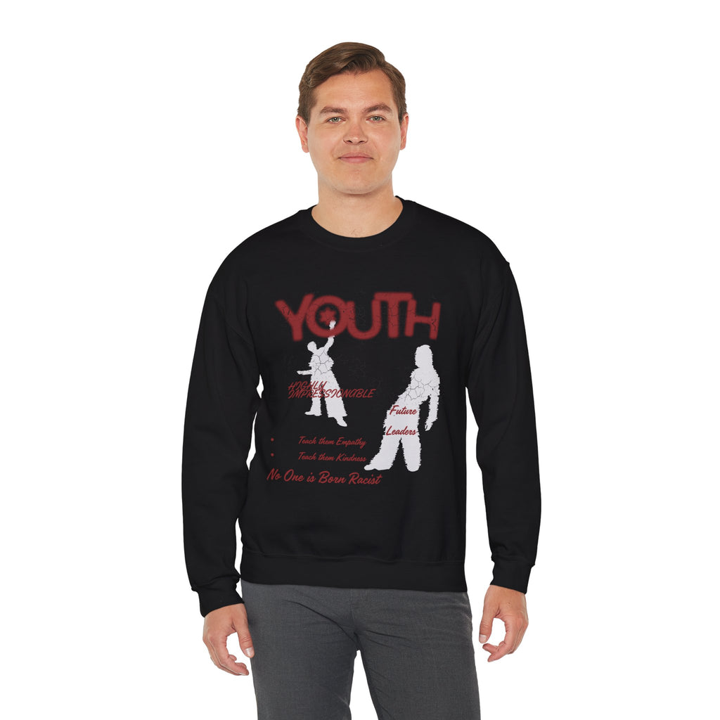 "Youth- No One is Born Racist" Retro Crewneck Sweatshirt