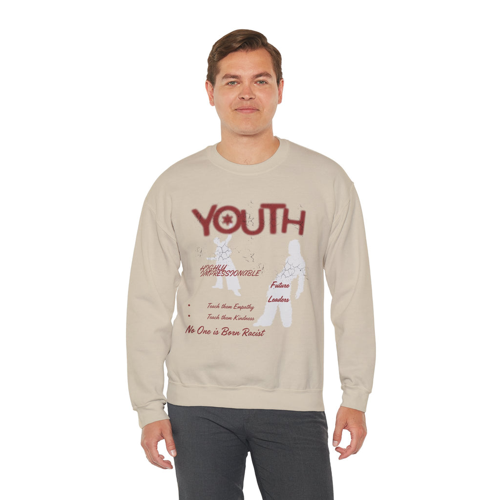 "Youth- No One is Born Racist" Retro Crewneck Sweatshirt