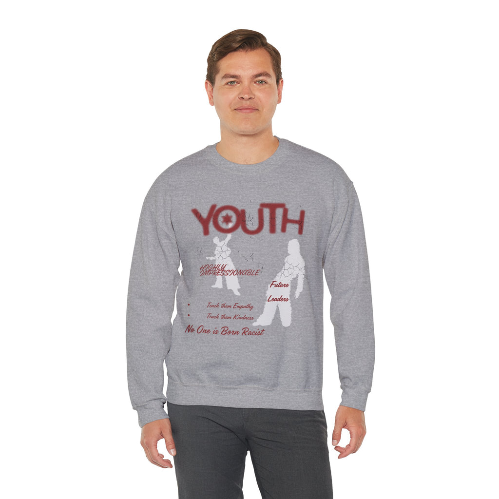 "Youth- No One is Born Racist" Retro Crewneck Sweatshirt