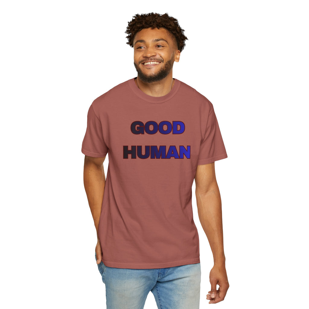 Good Human T‑Shirt — 'Good Human' Front & 'Certified' Stamp Back Graphic Tee
