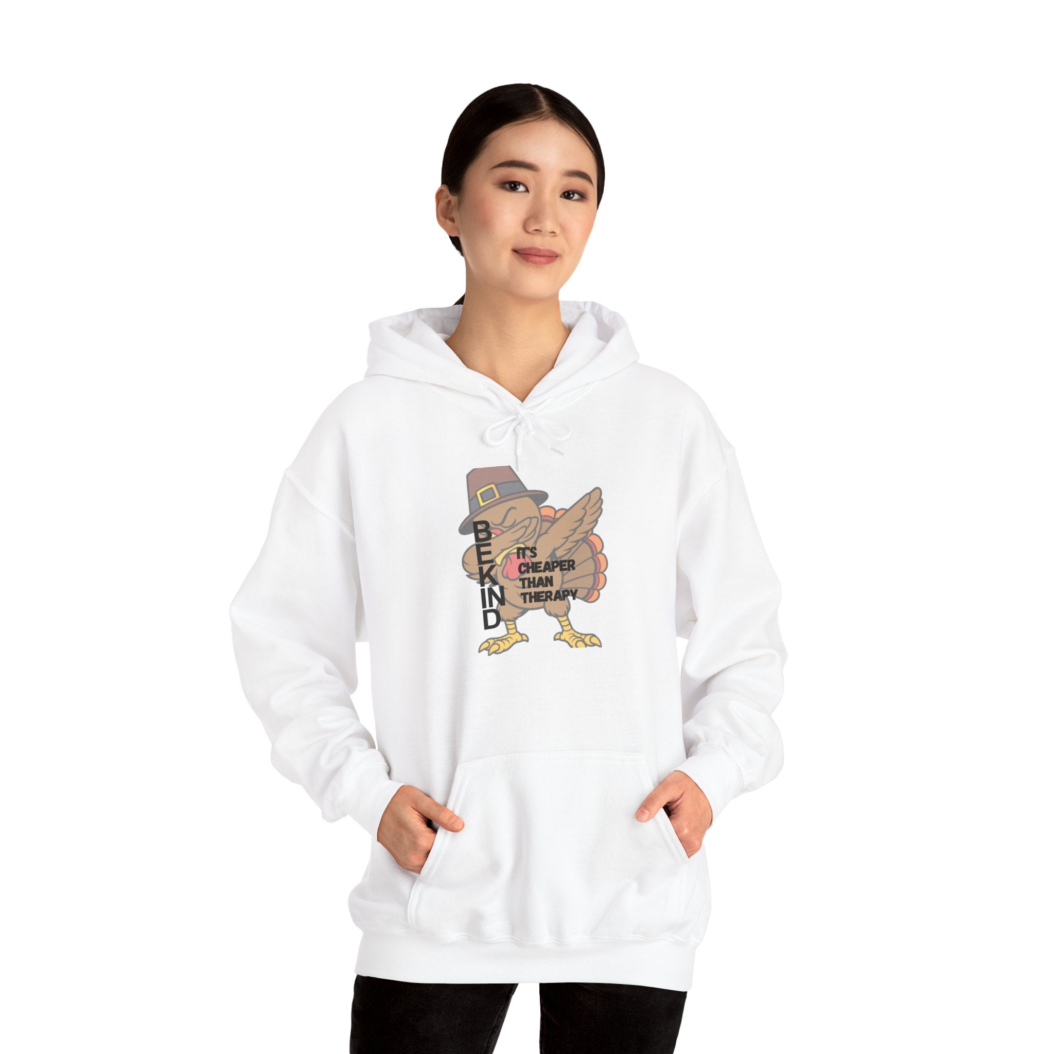 Thankful Turkey Hoodie — "Be Kind, It's Clean When I'm Near" Thanksgiving Sweatshirt