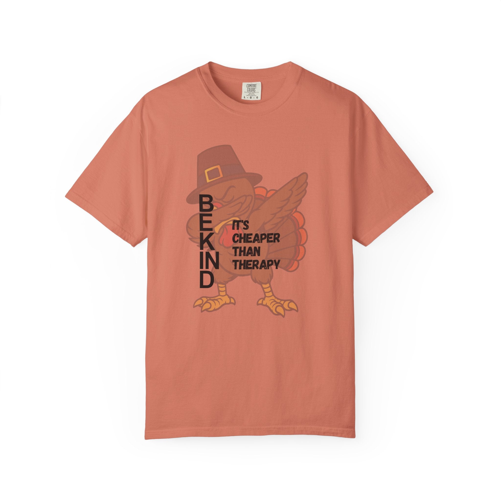 Be Kind Turkey It's Cheaper Than Therapy T-shirt | Thanksgiving Pilgrim Bird