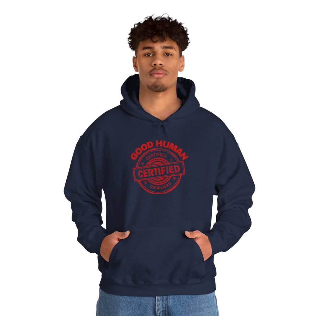 Good Human Certified Hoodie – Red Stamp Graphic Pullover