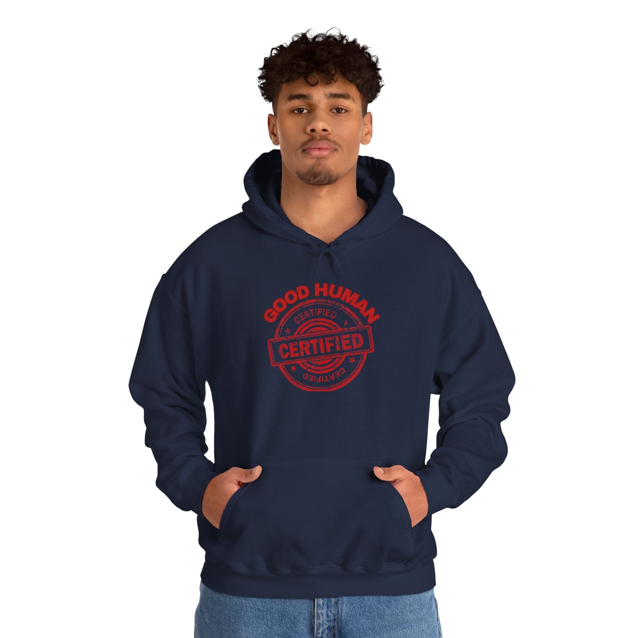 Good Human Certified Hoodie – Red Stamp Graphic Pullover