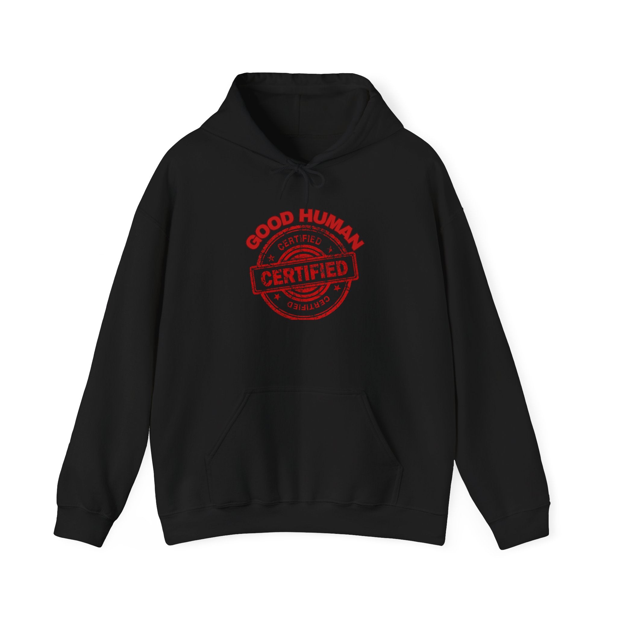 Good Human Certified Hoodie – Red Stamp Graphic Pullover