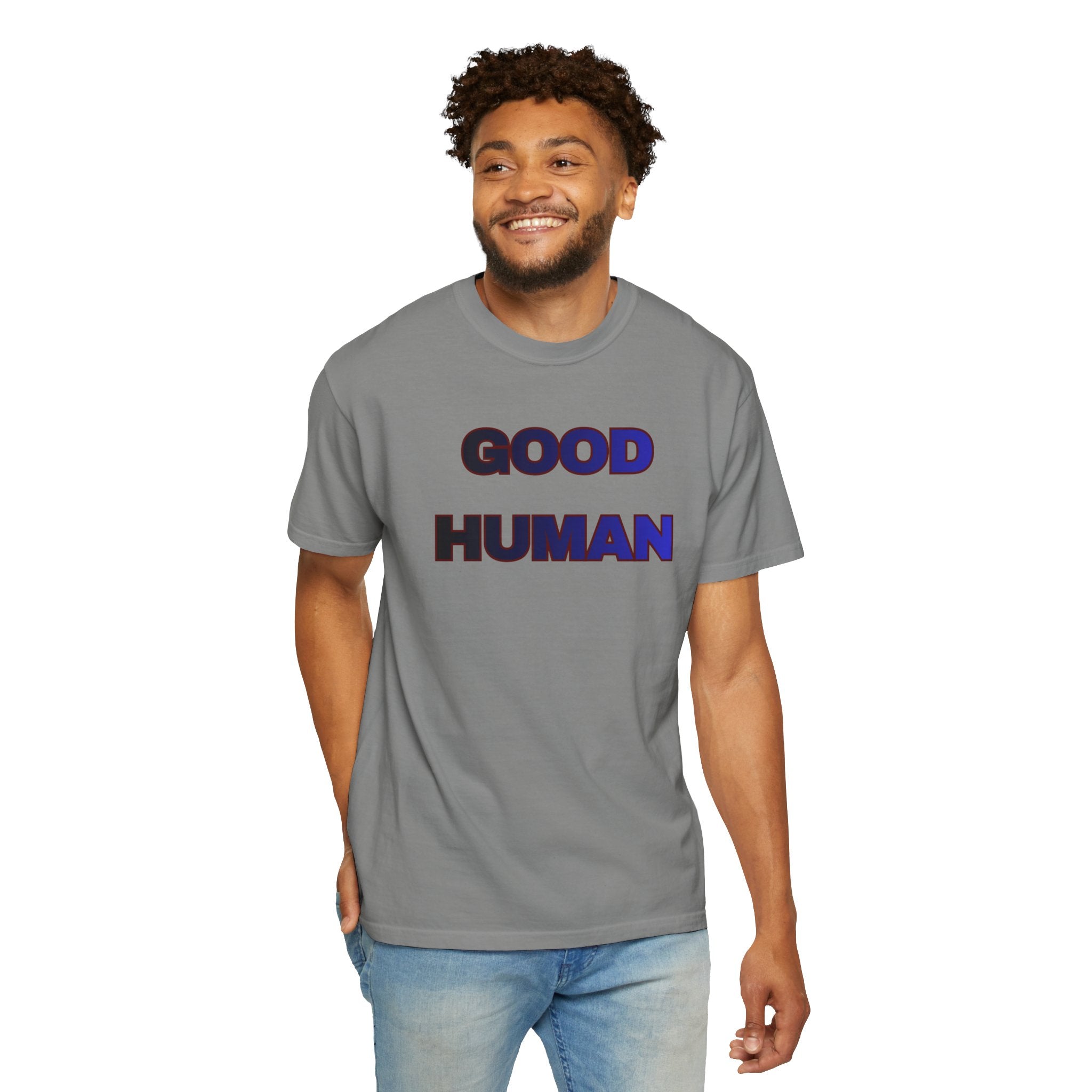Good Human T‑Shirt — 'Good Human' Front & 'Certified' Stamp Back Graphic Tee