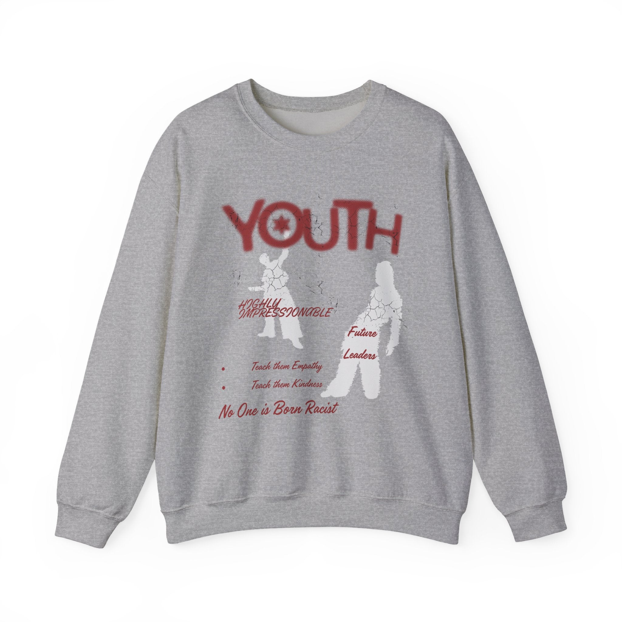 "Youth- No One is Born Racist" Retro Crewneck Sweatshirt