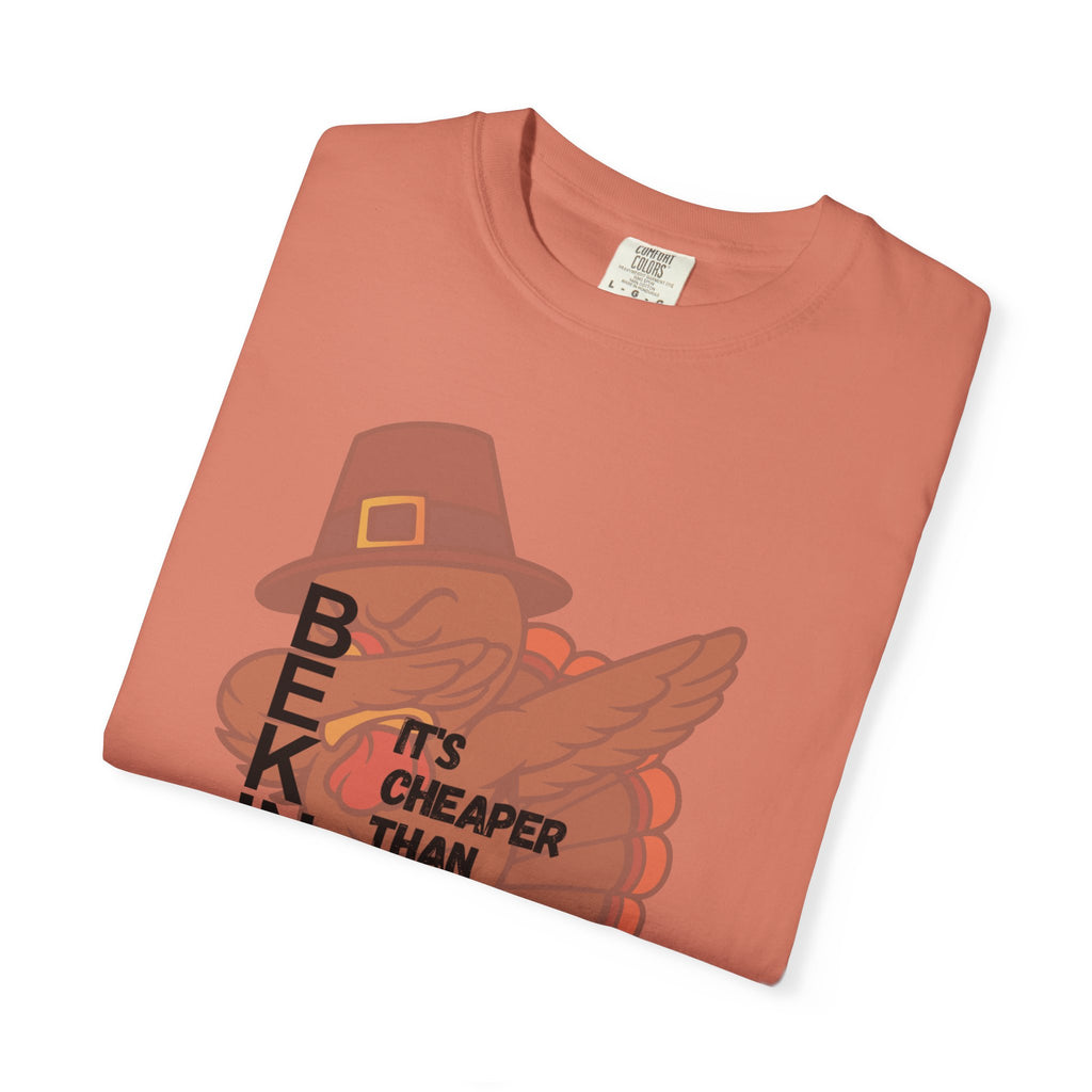 Be Kind Turkey It's Cheaper Than Therapy T-shirt | Thanksgiving Pilgrim Bird