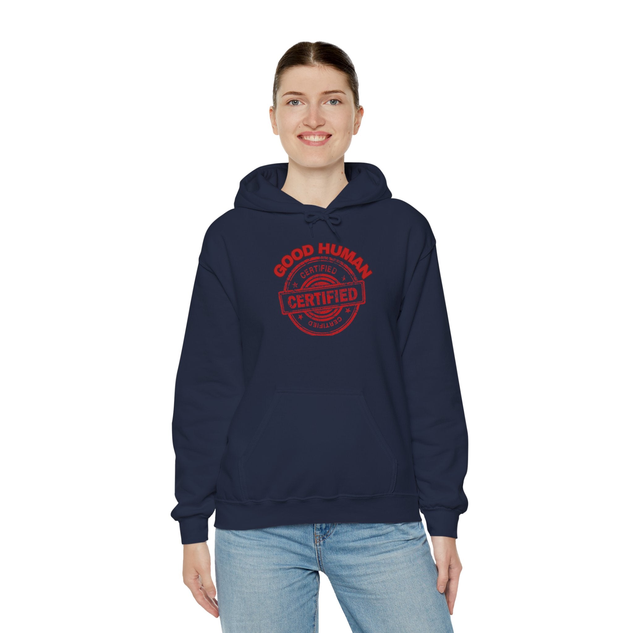 Good Human Certified Hoodie – Red Stamp Graphic Pullover