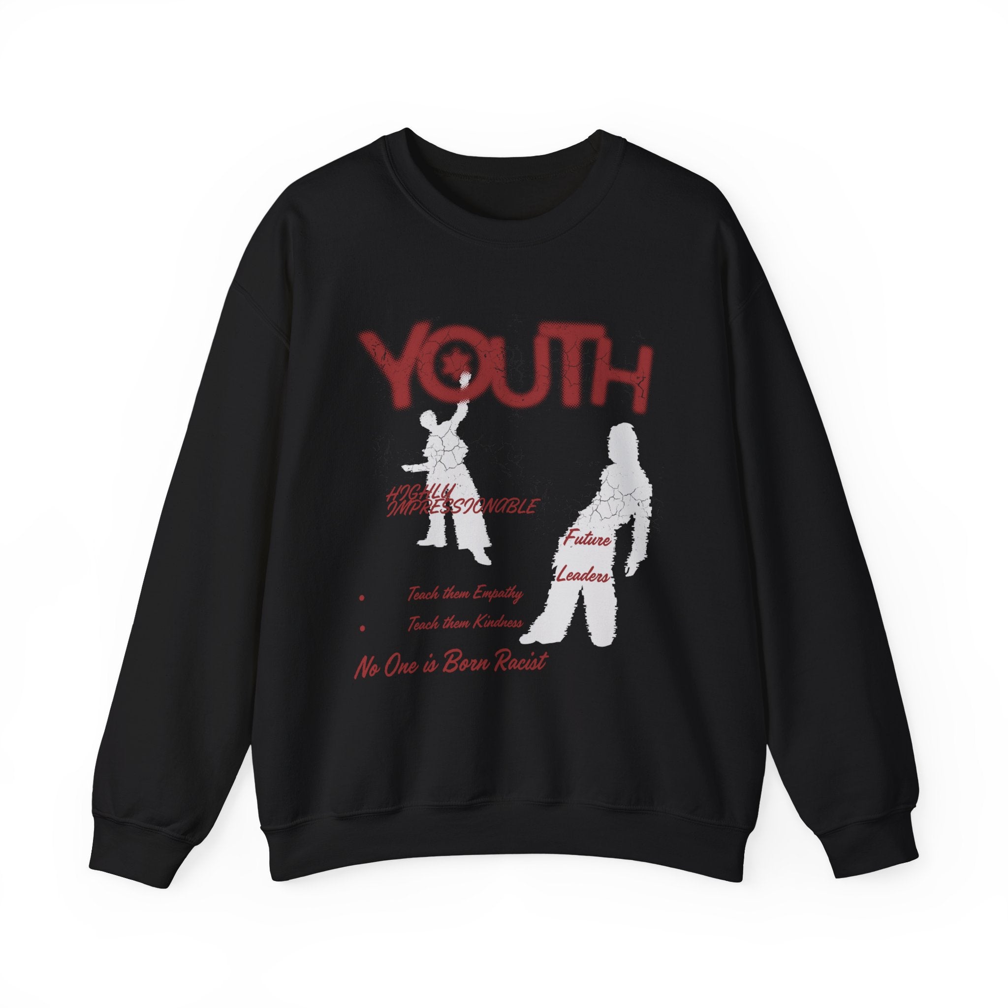 "Youth- No One is Born Racist" Retro Crewneck Sweatshirt