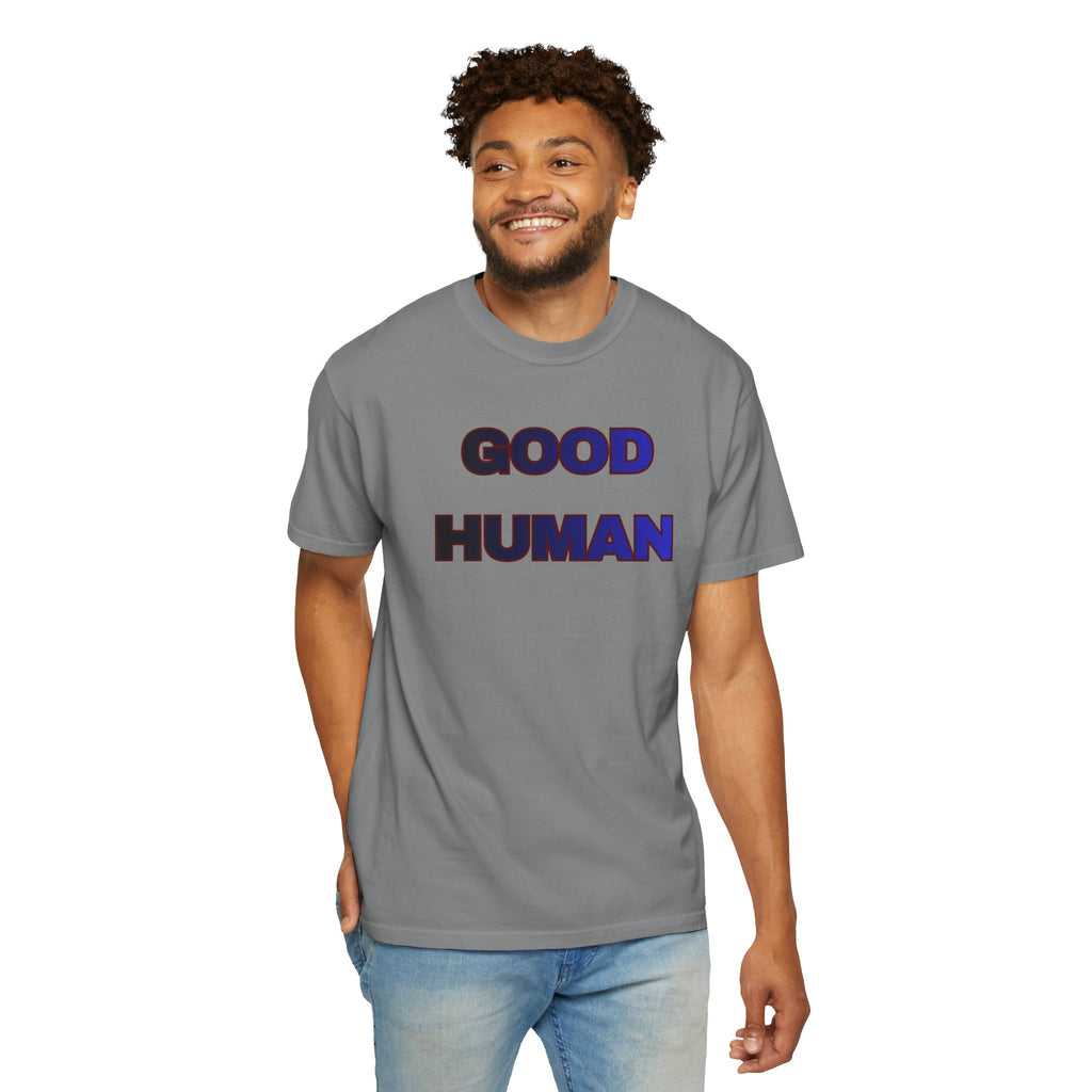 Good Human T‑Shirt — 'Good Human' Front & 'Certified' Stamp Back Graphic Tee
