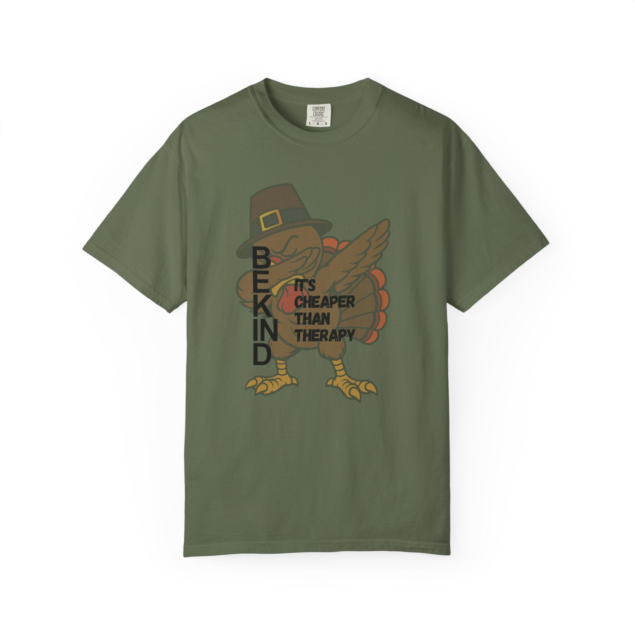 Be Kind Turkey It's Cheaper Than Therapy T-shirt | Thanksgiving Pilgrim Bird
